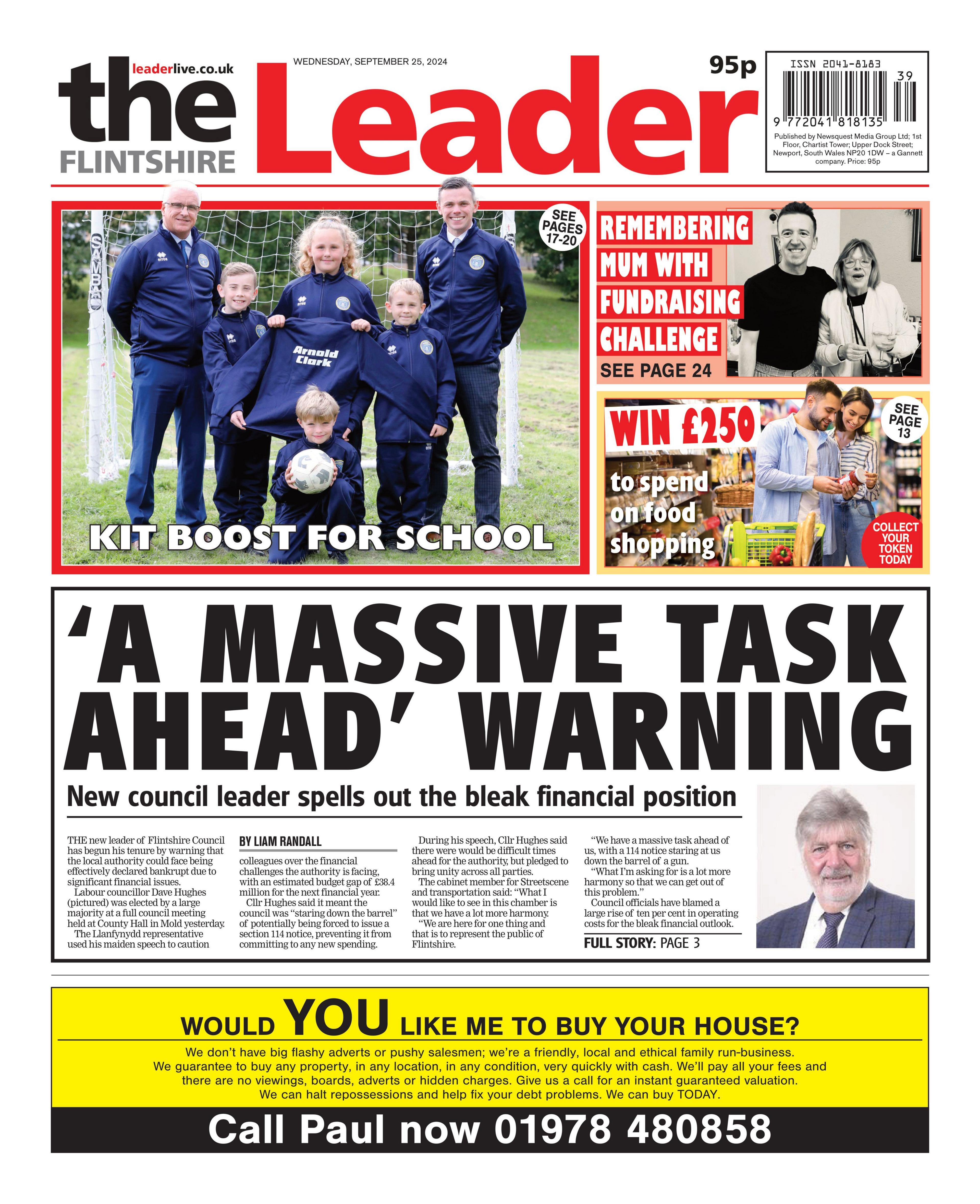 Front page of Flintshire leader