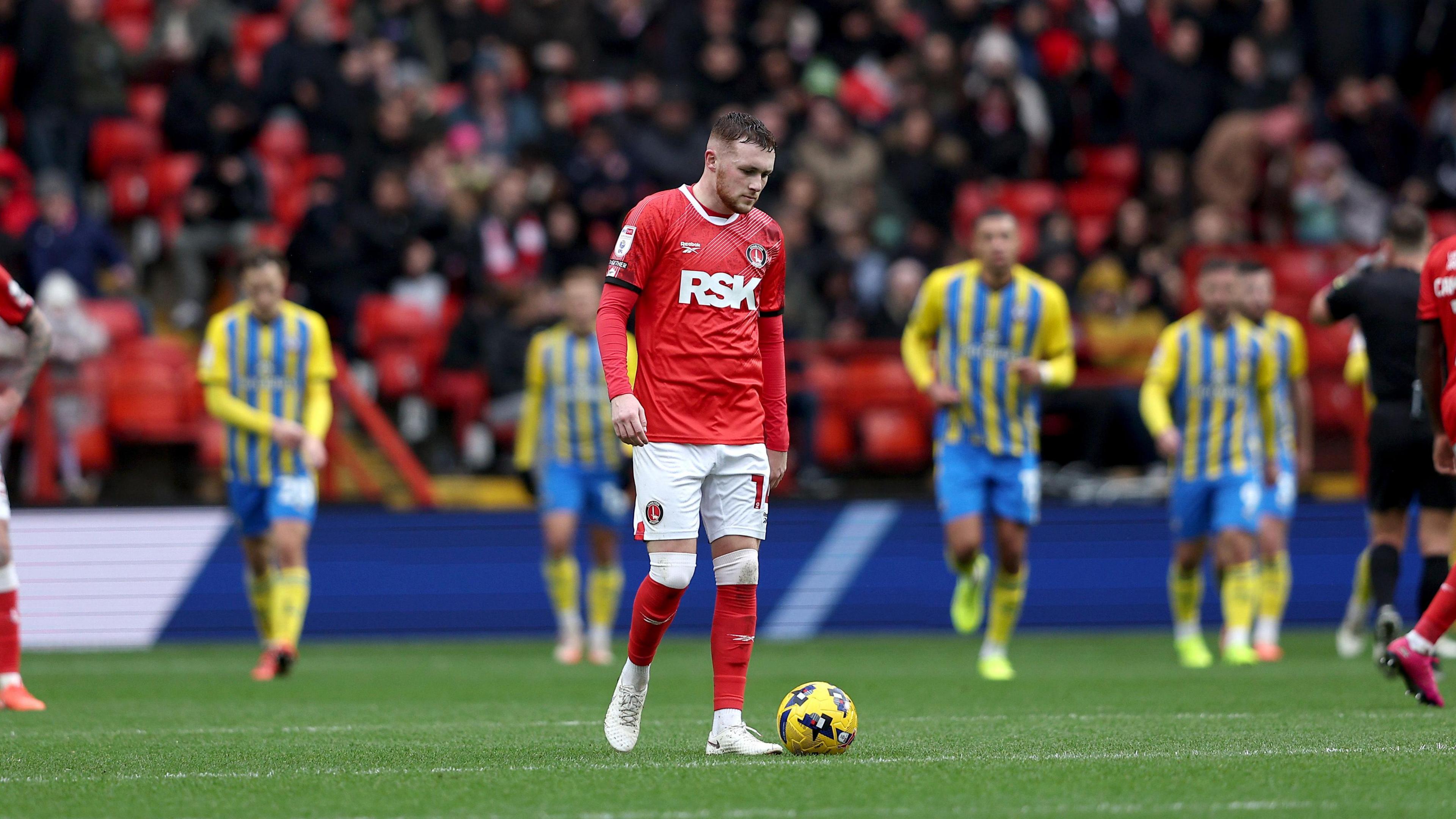 Charlton Athletic's Sonny Carey looking downbeat during the defeat to Southampton