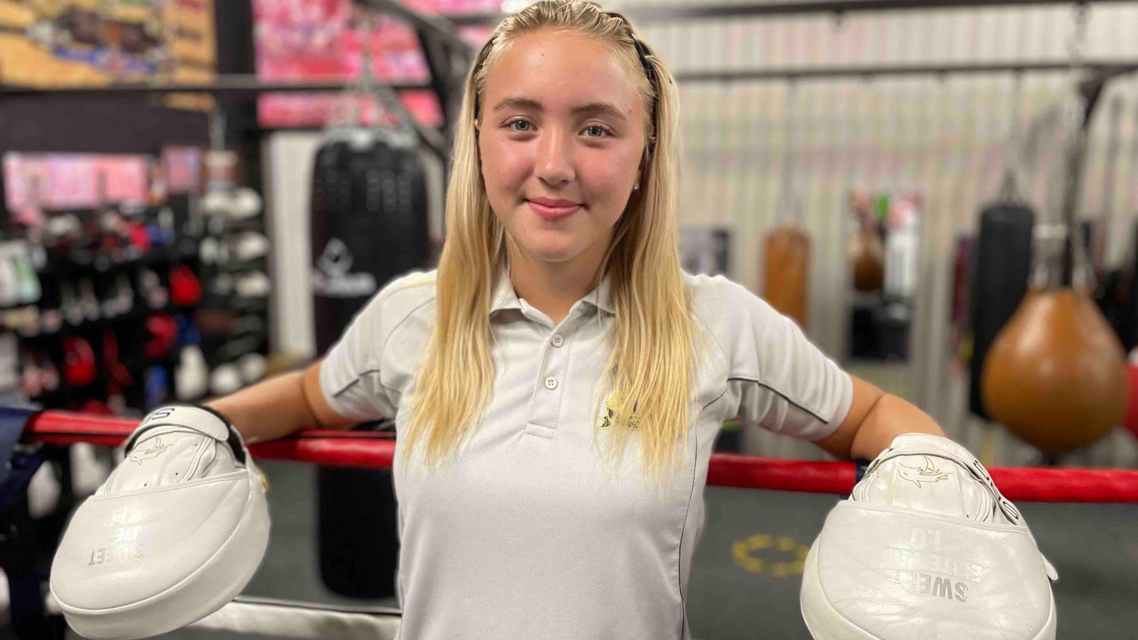 Fourteen year-old Lottie is one of the pupils at the Heanor Gate Spencer Academy that is regularly given boxing coaching as part of her school day