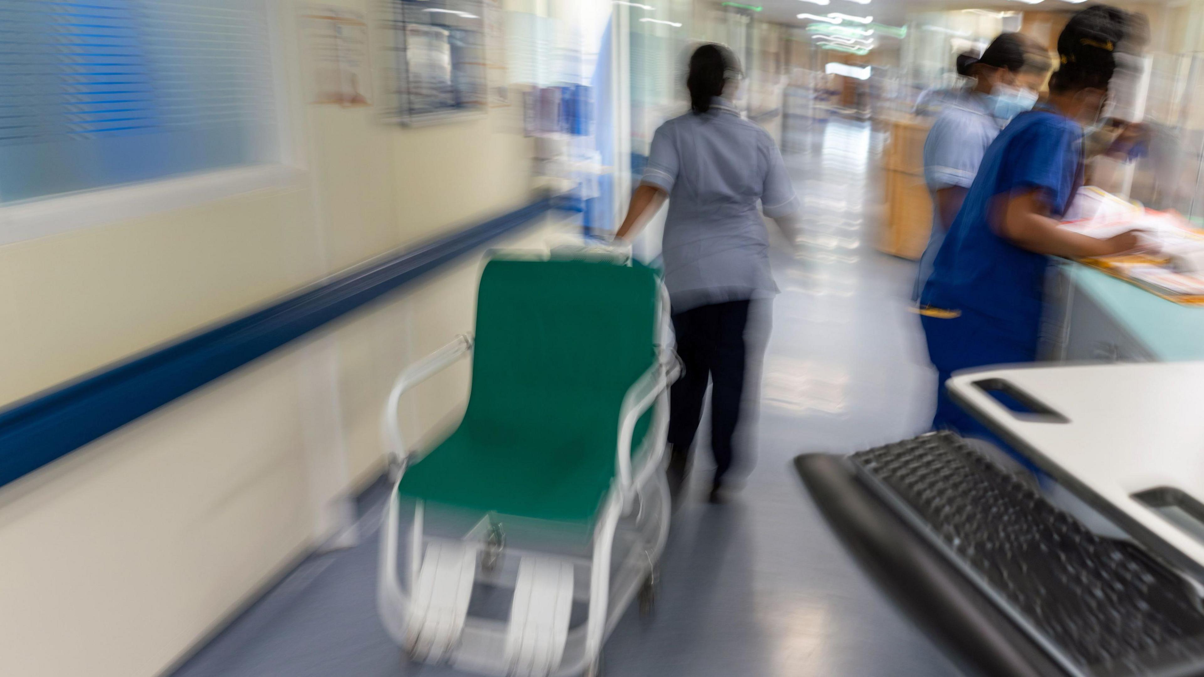 A general view of staff on an NHS hospital ward.