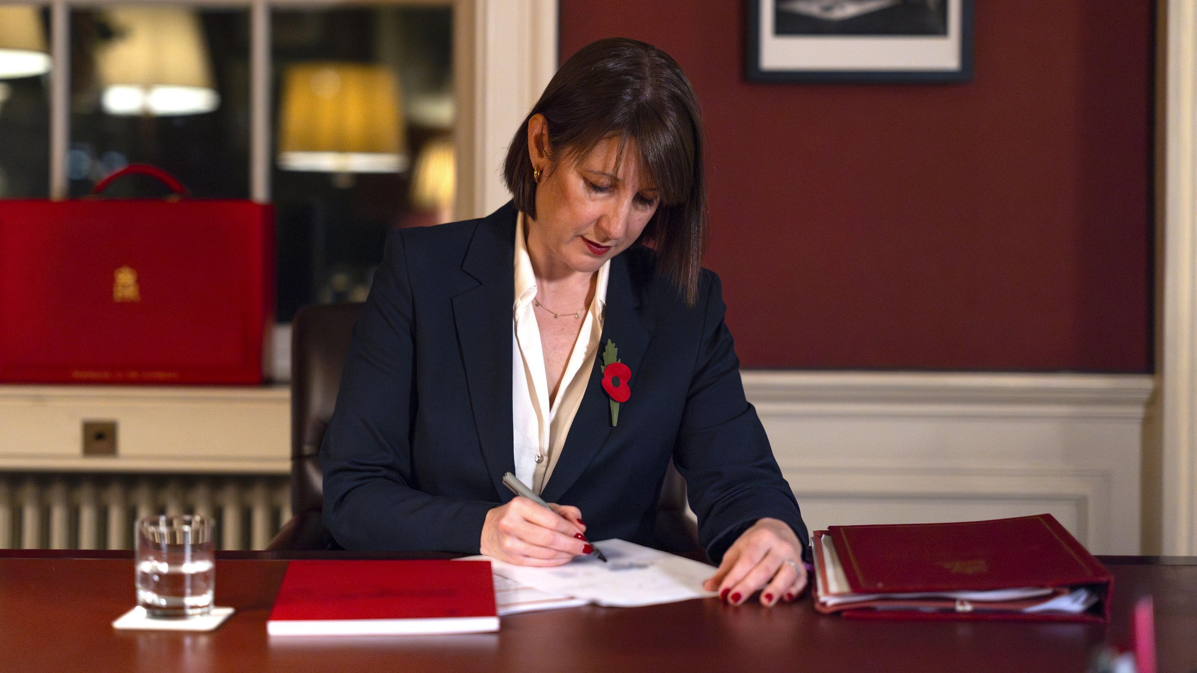 Chancellor of the Exchequer Rachel Reeves prepares for the Autumn Budget 2024 in her office in No 11 Downing Street