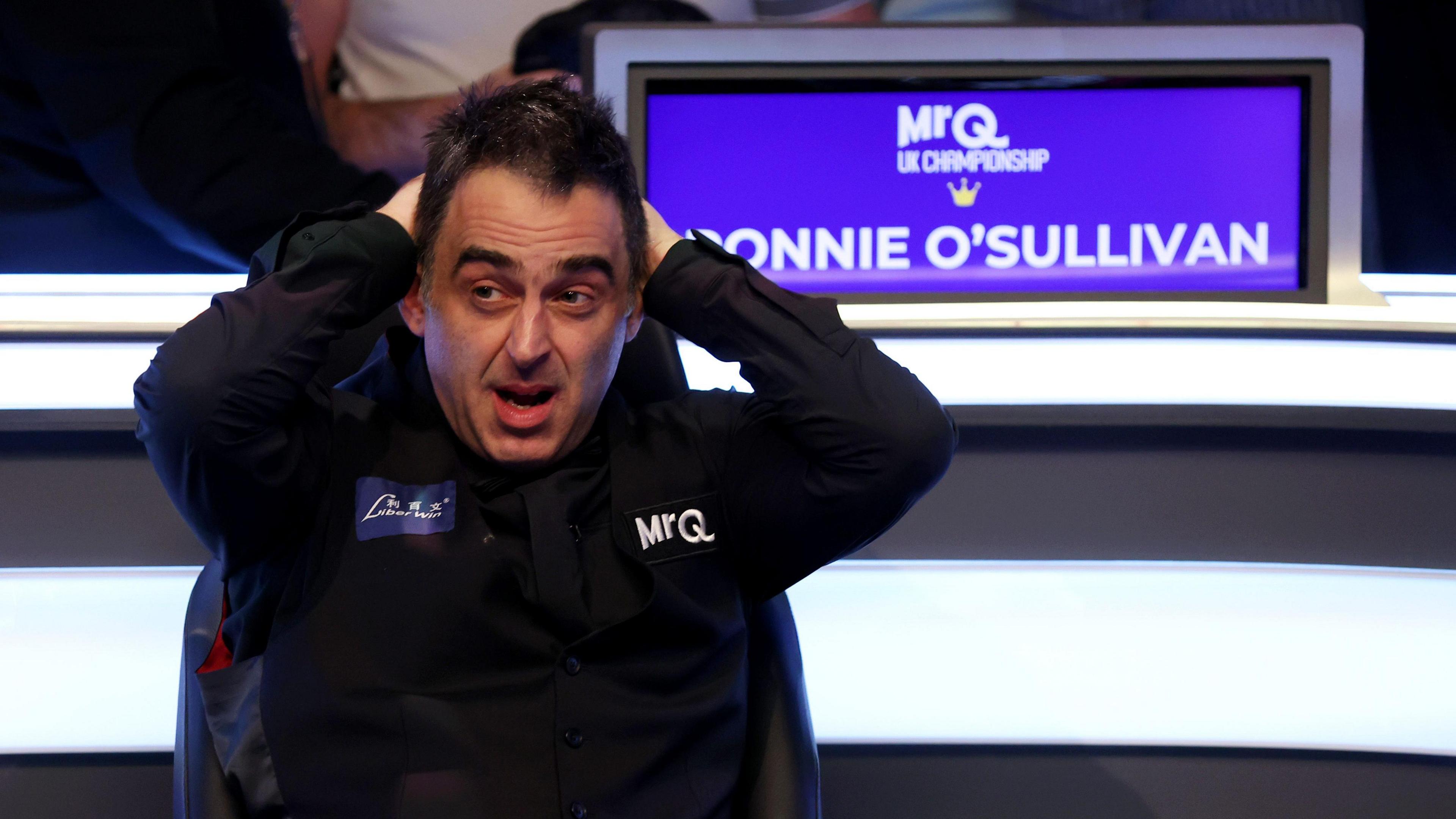 Ronnie O’Sullivan reacts with astonishment as he wins the 2023 UK Snooker Championship aged 47