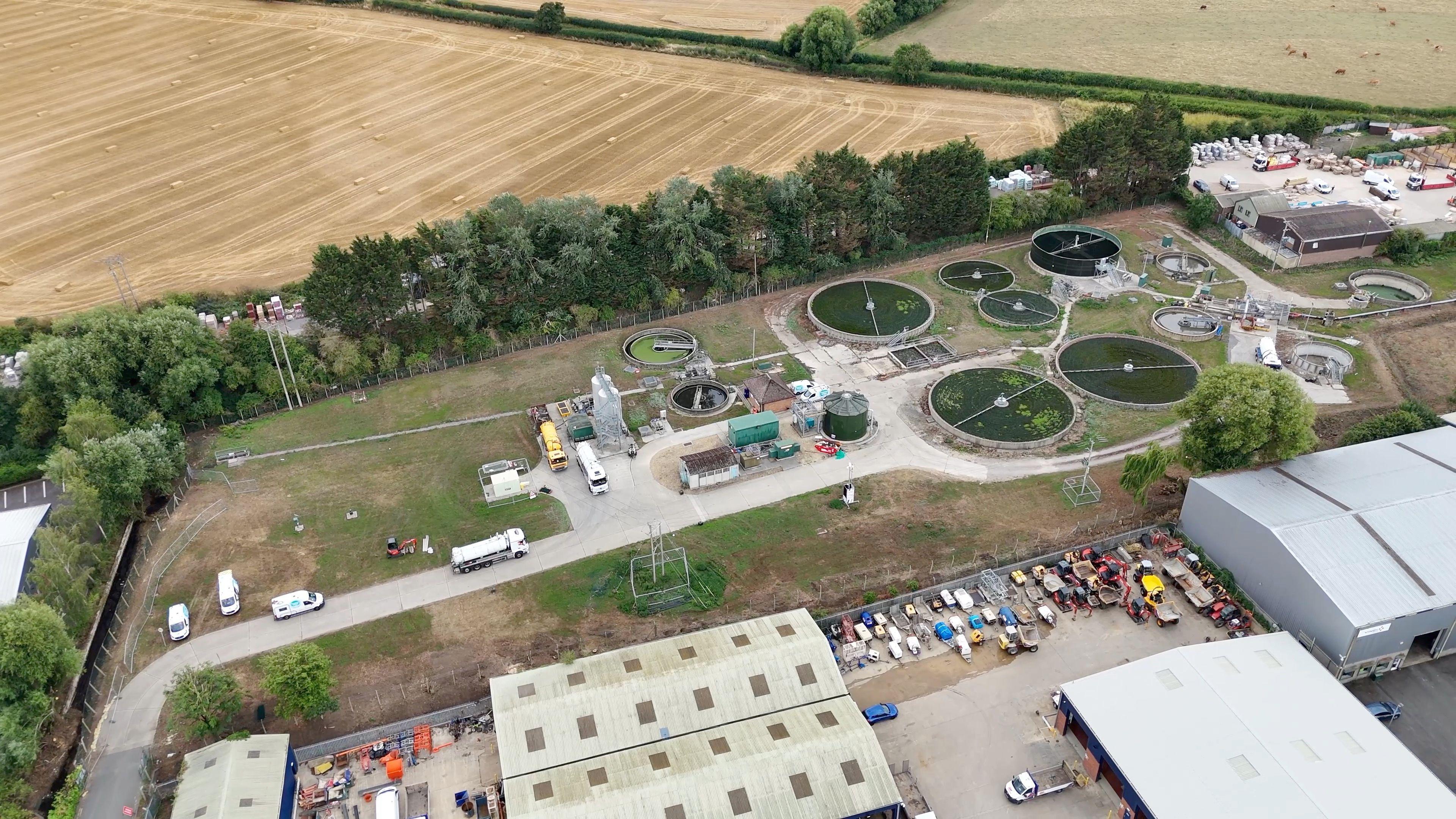 An areal shot of Wheatley Sewage Works site.
