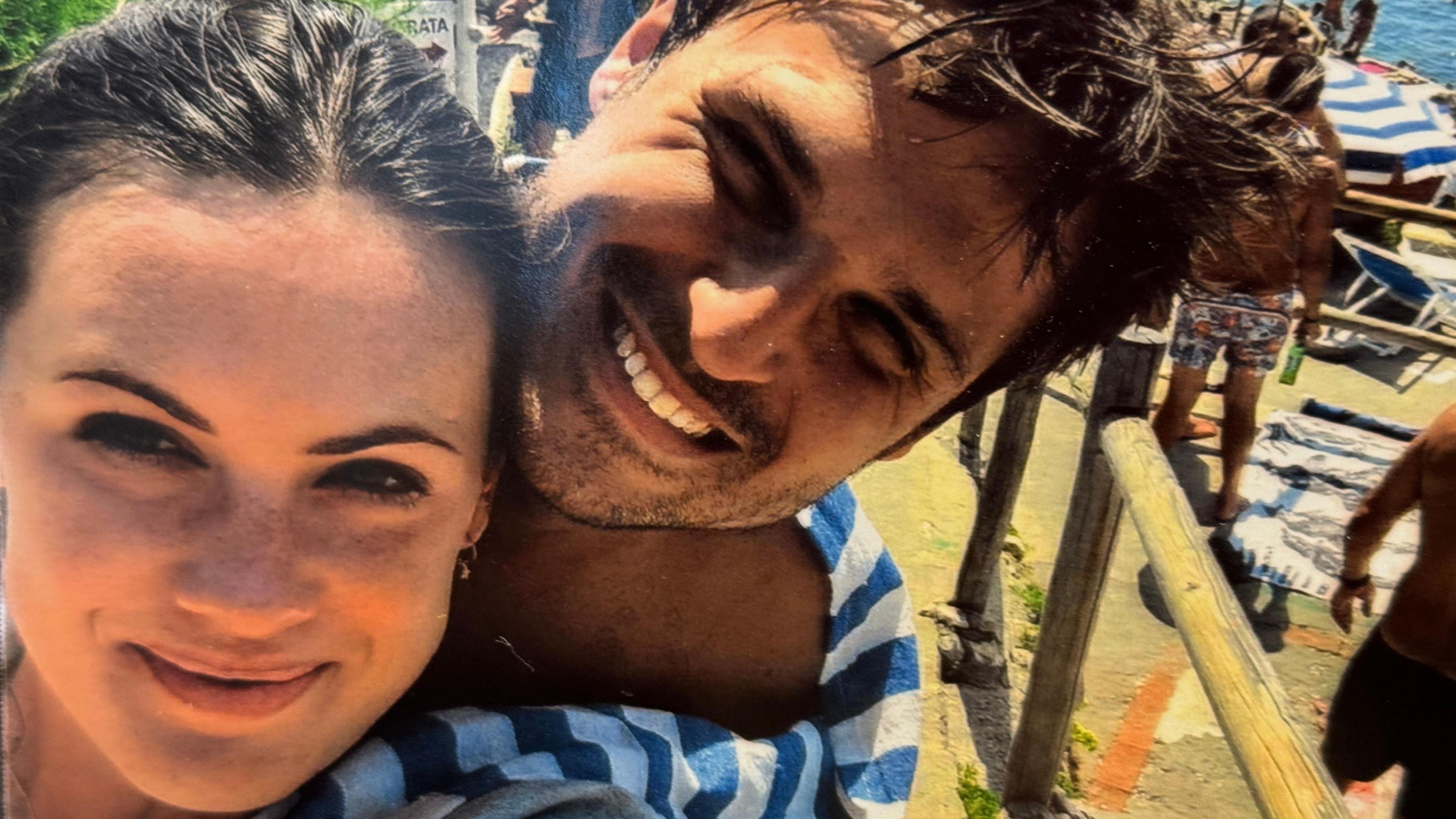 Holiday picture of Caroline Law and fiance Toby Bennett 