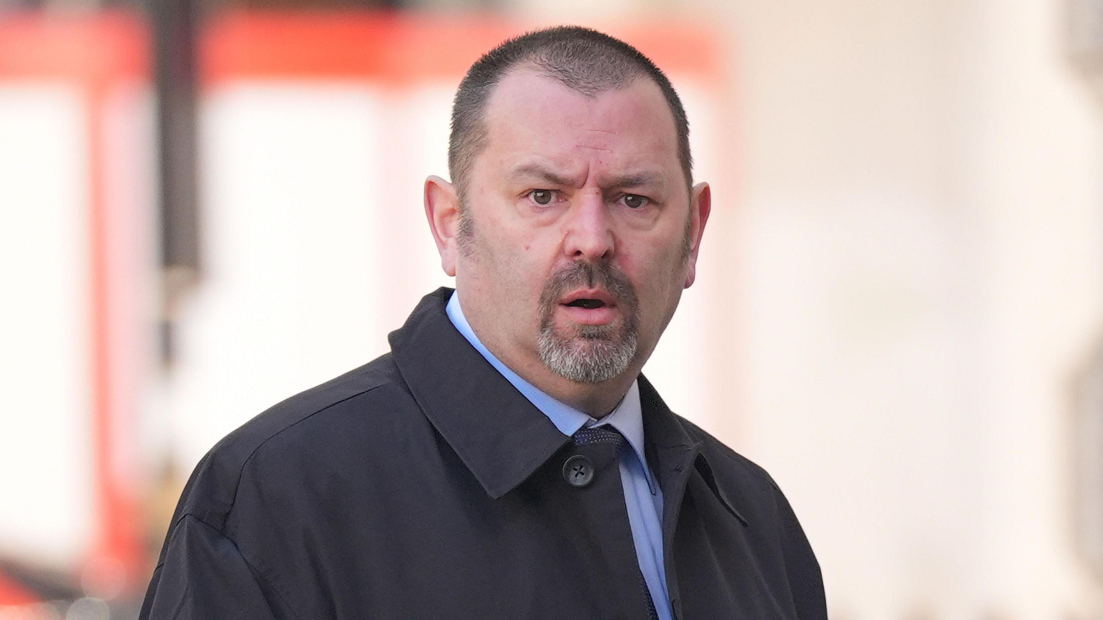 PC Stephen Smith arrives at Westminster Magistrates' Court,