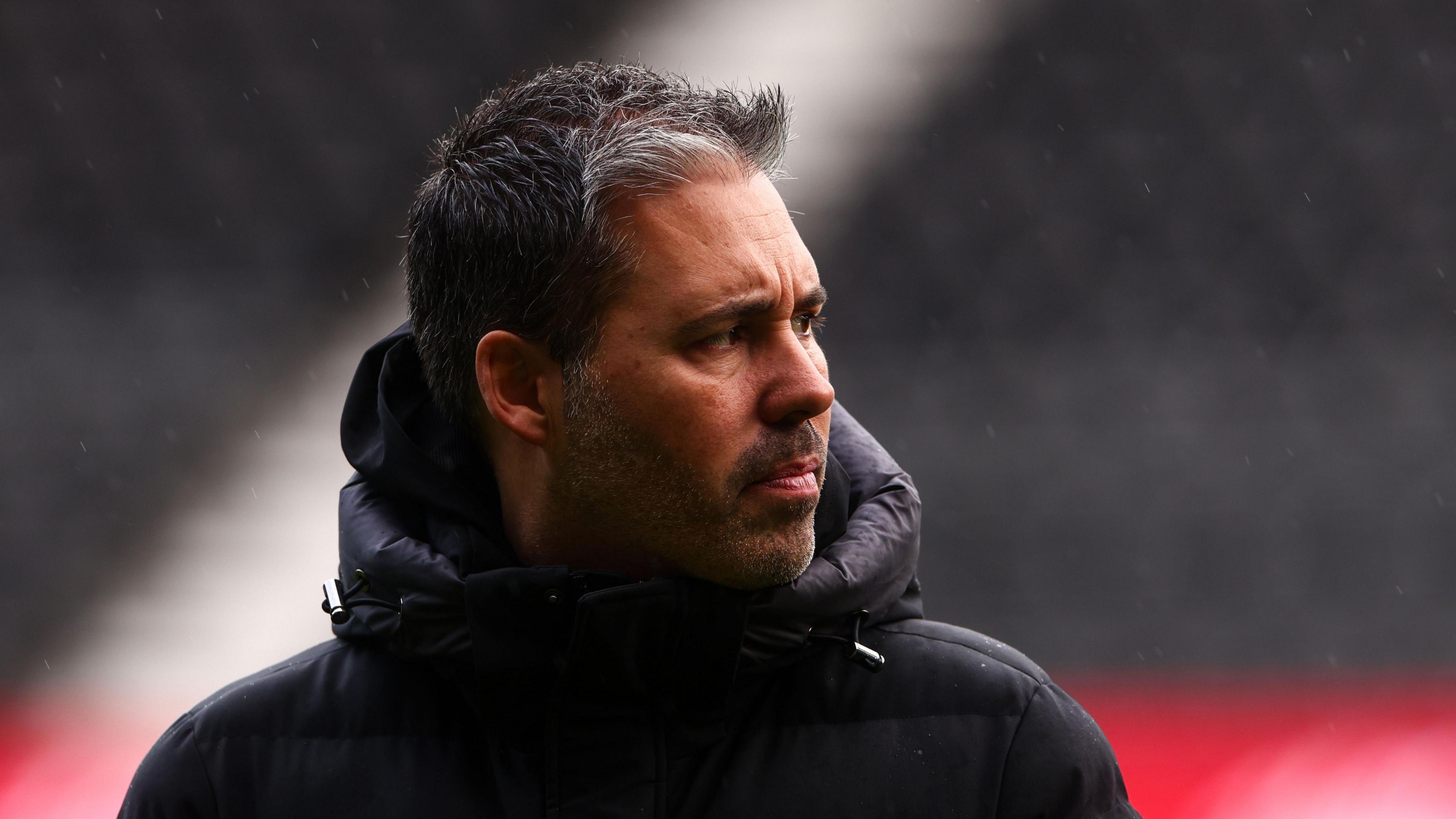 A close-up of Leicester City boss Marti Cifuentes