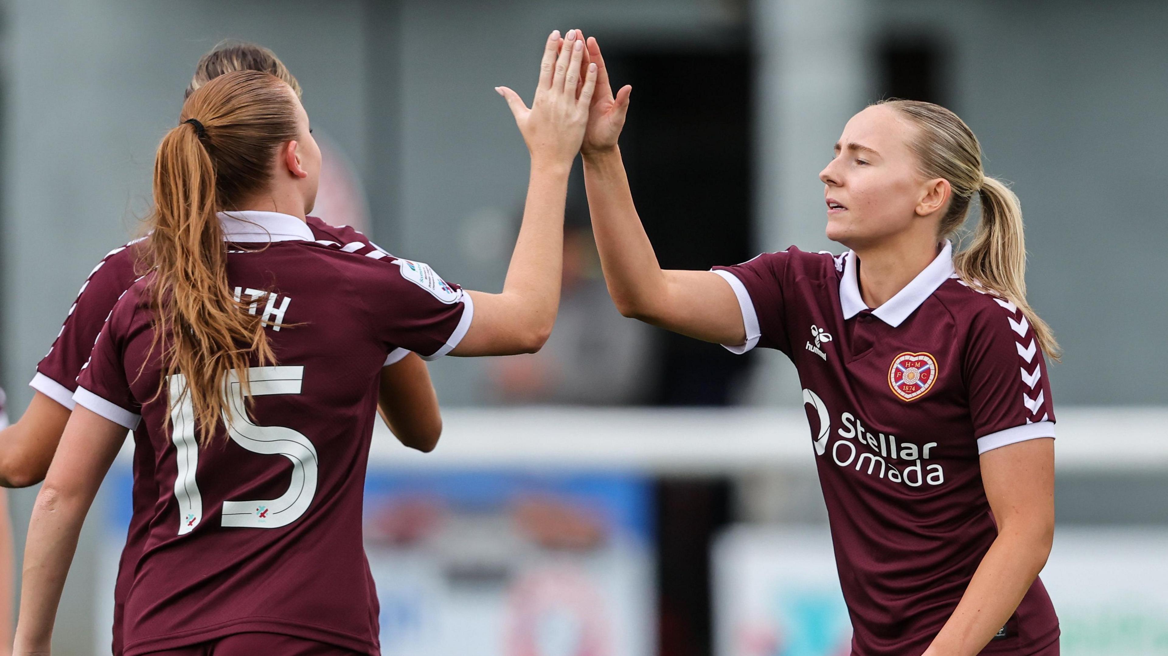 Hearts players celebrate