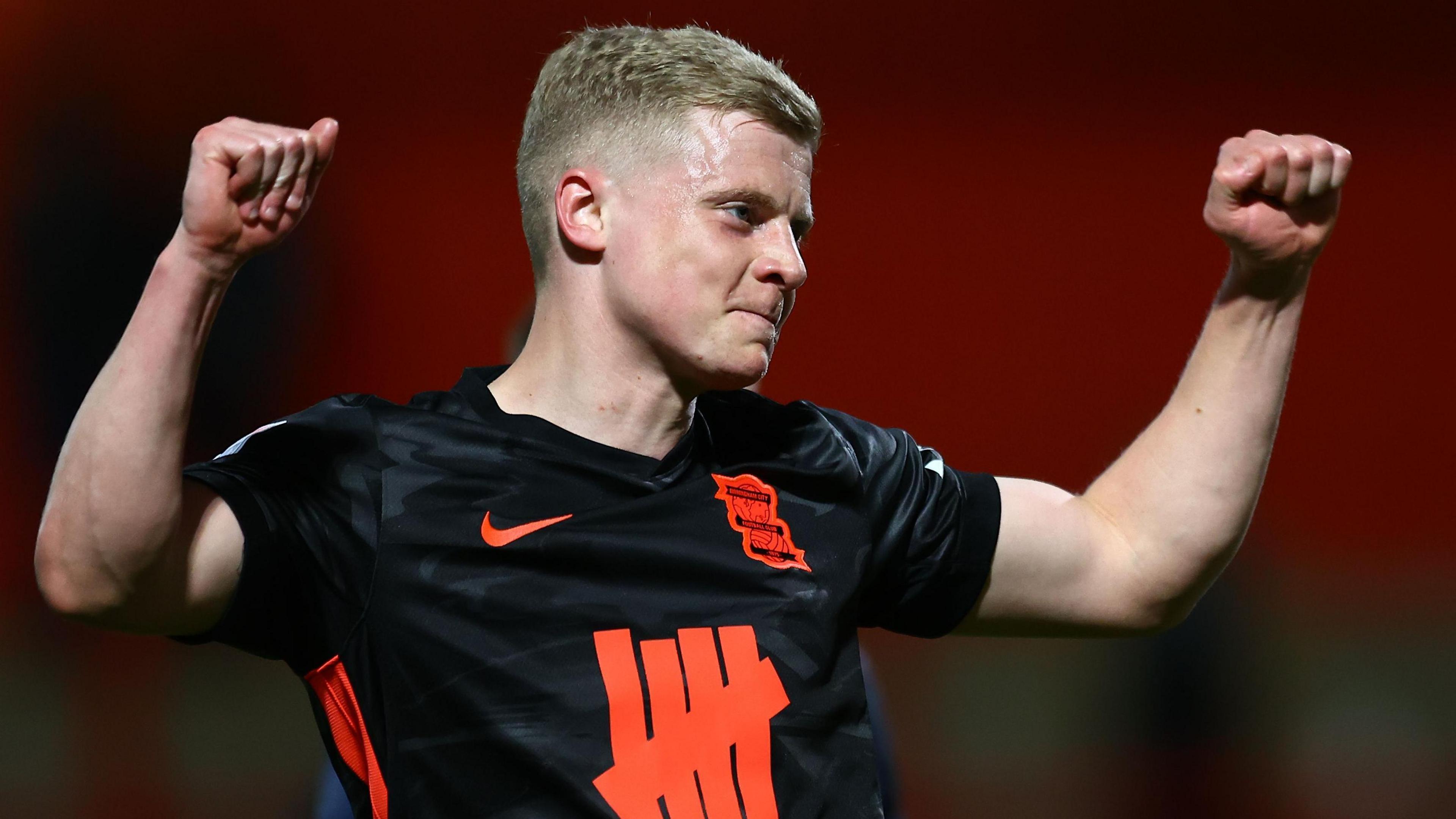 Alex Cochrane celebrates for Birmingham City