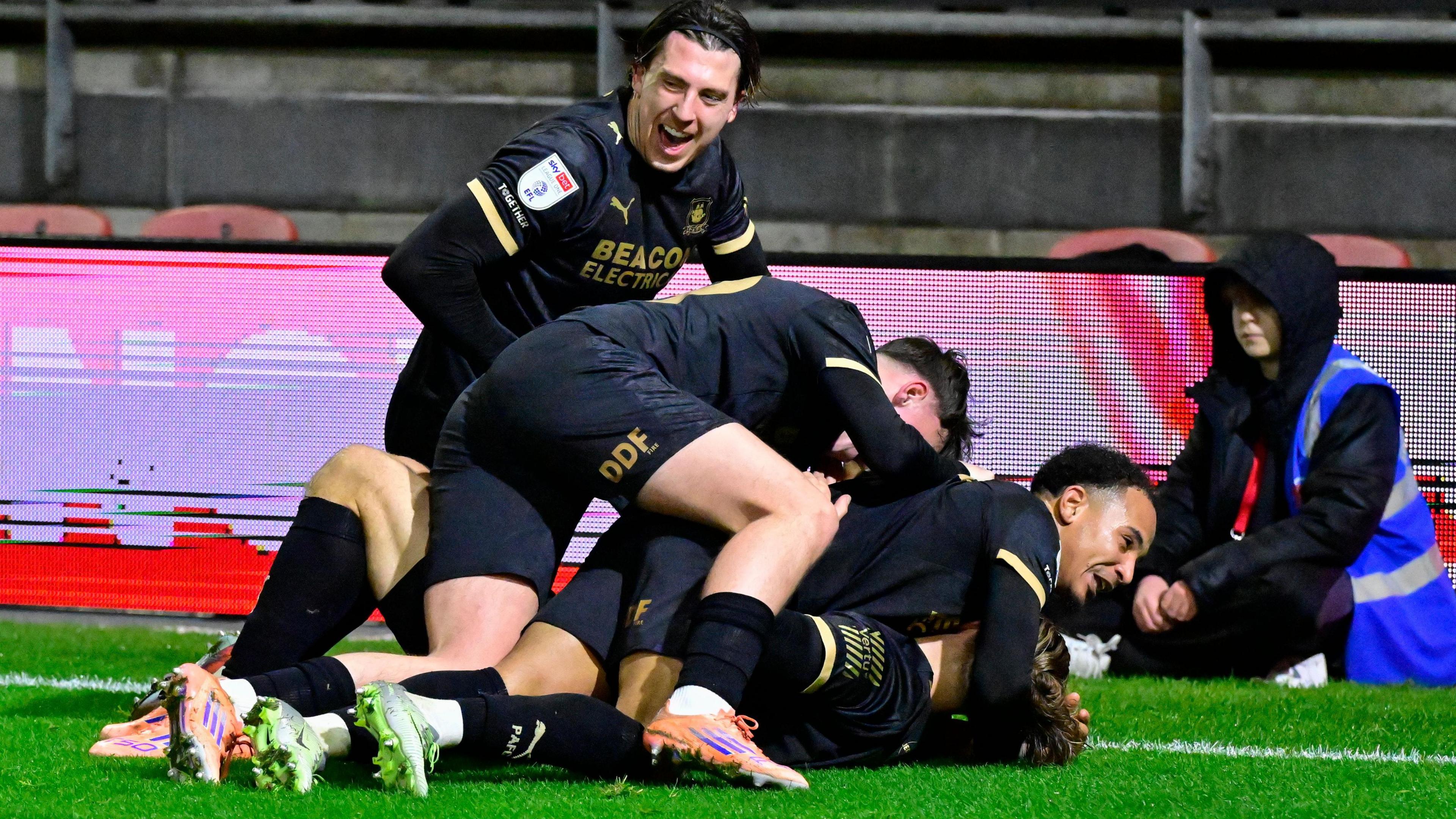 Plymouth Argyle players celebrate