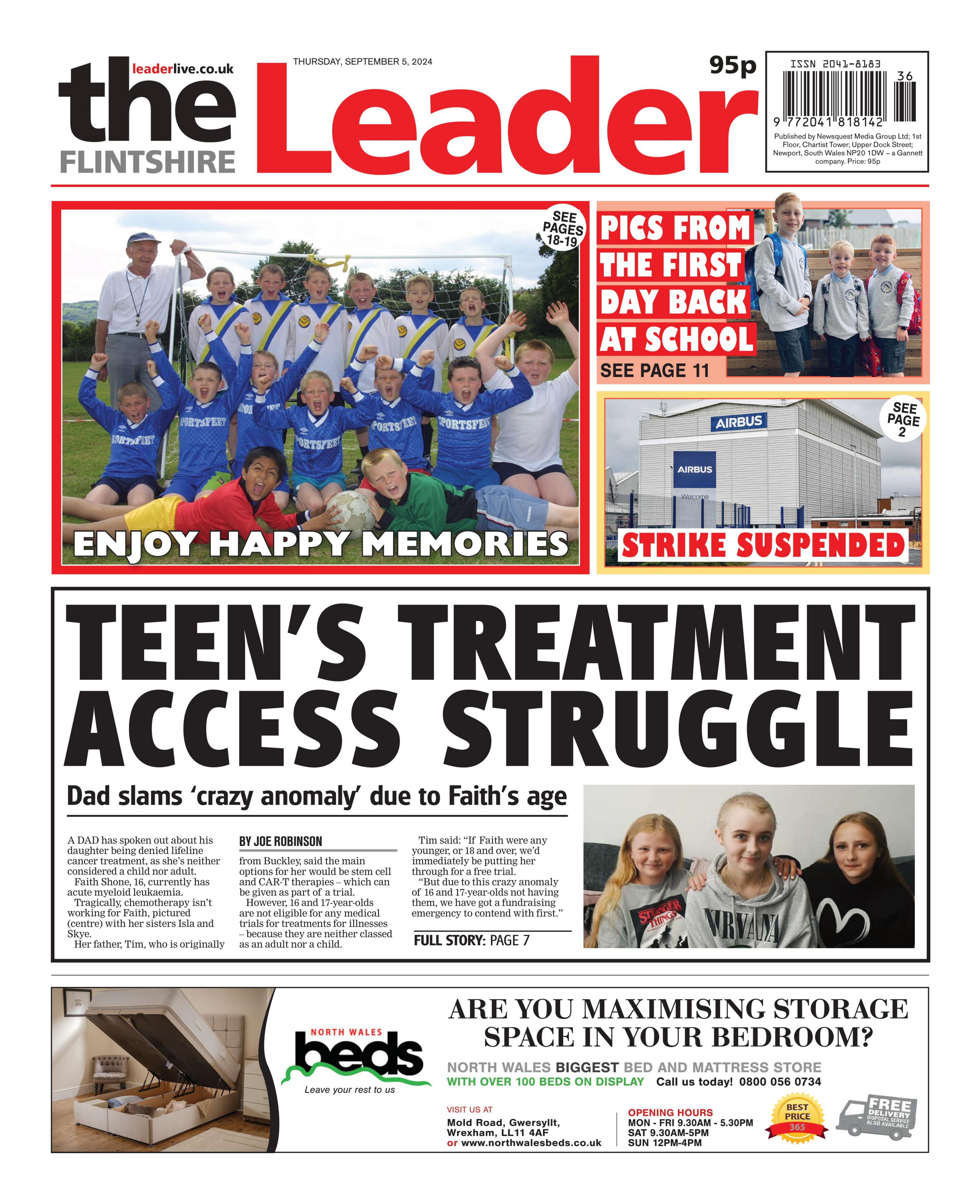 Front page of the Flintshire leader