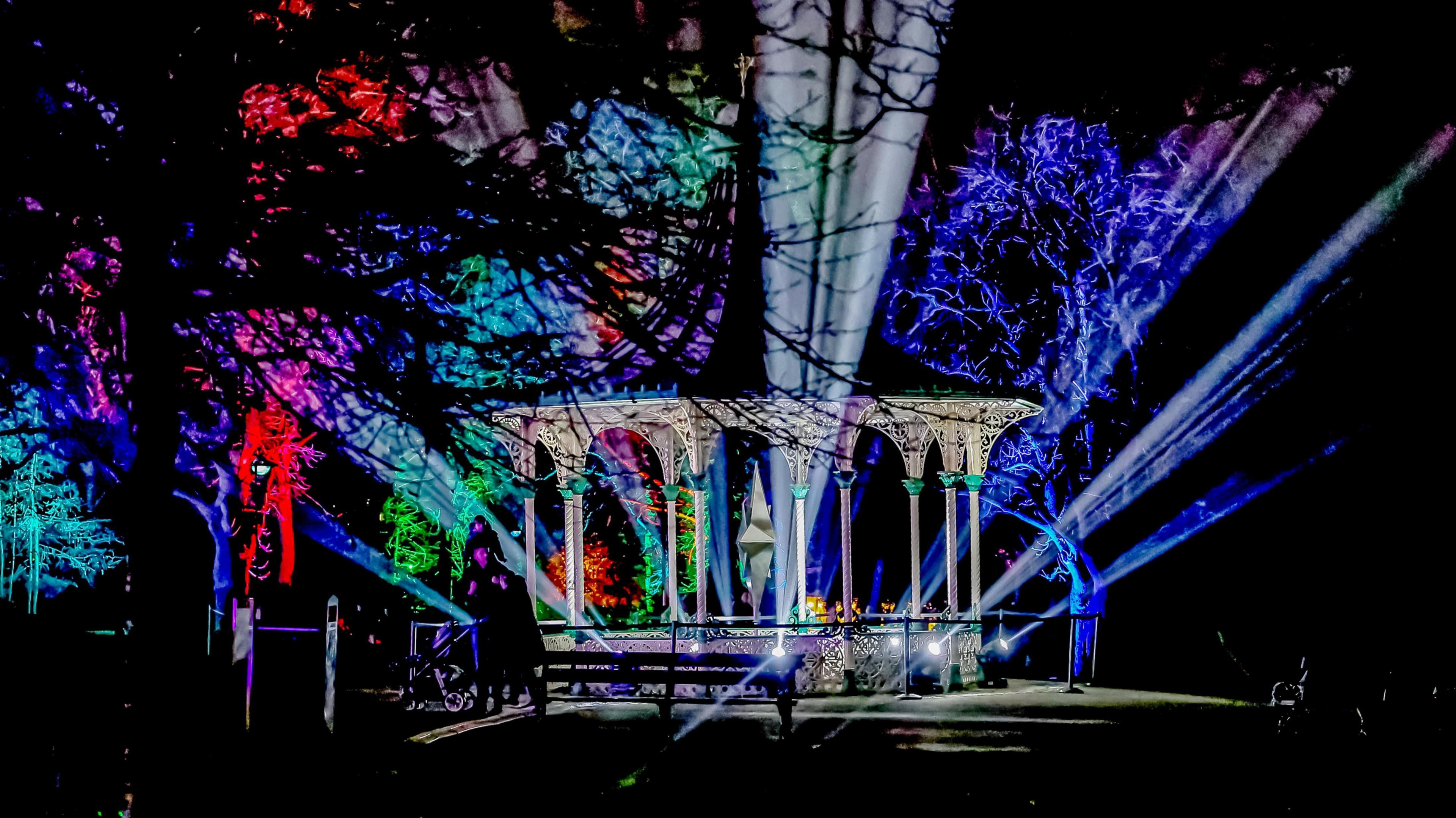 A light display in Leazes Park