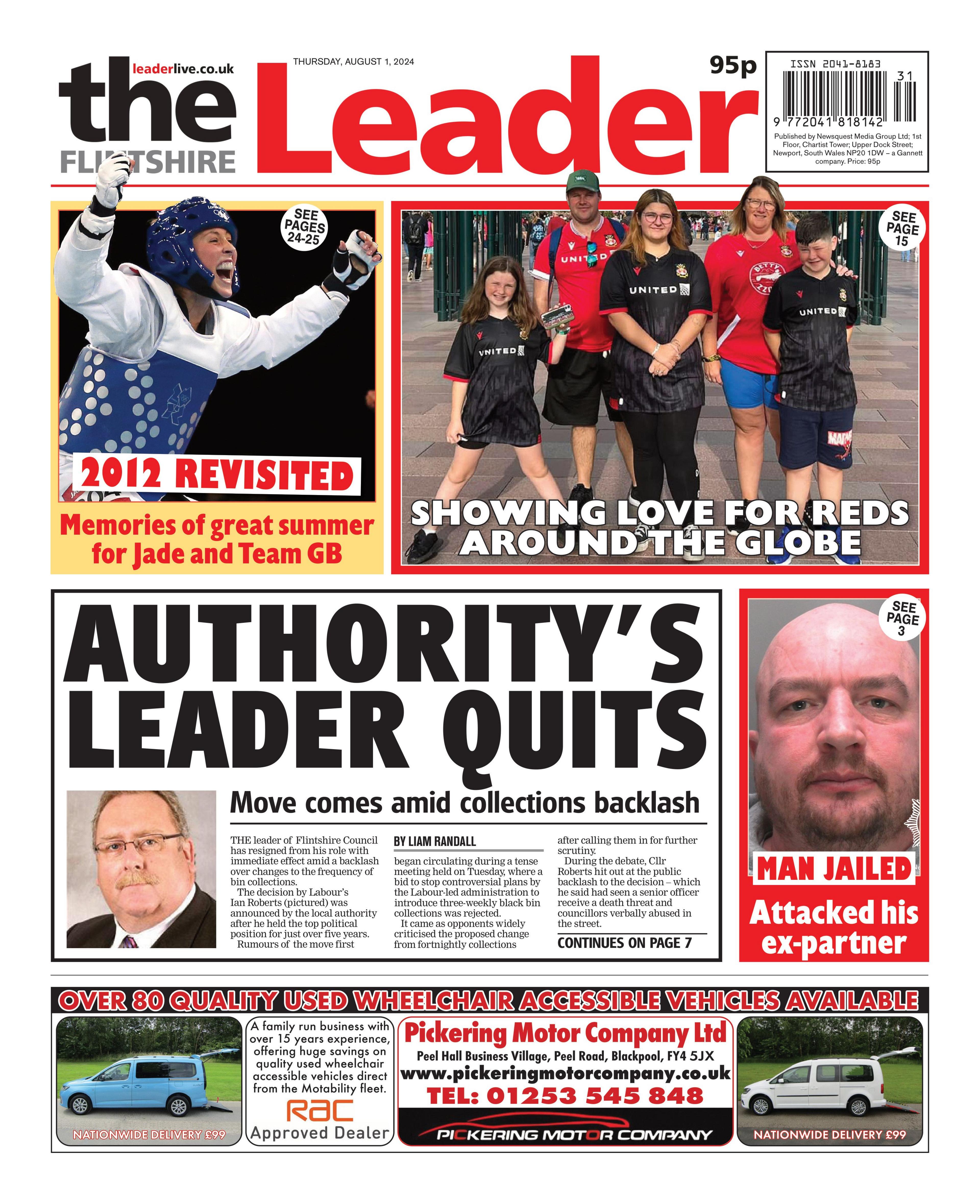 Front page of the Flintshire Leader