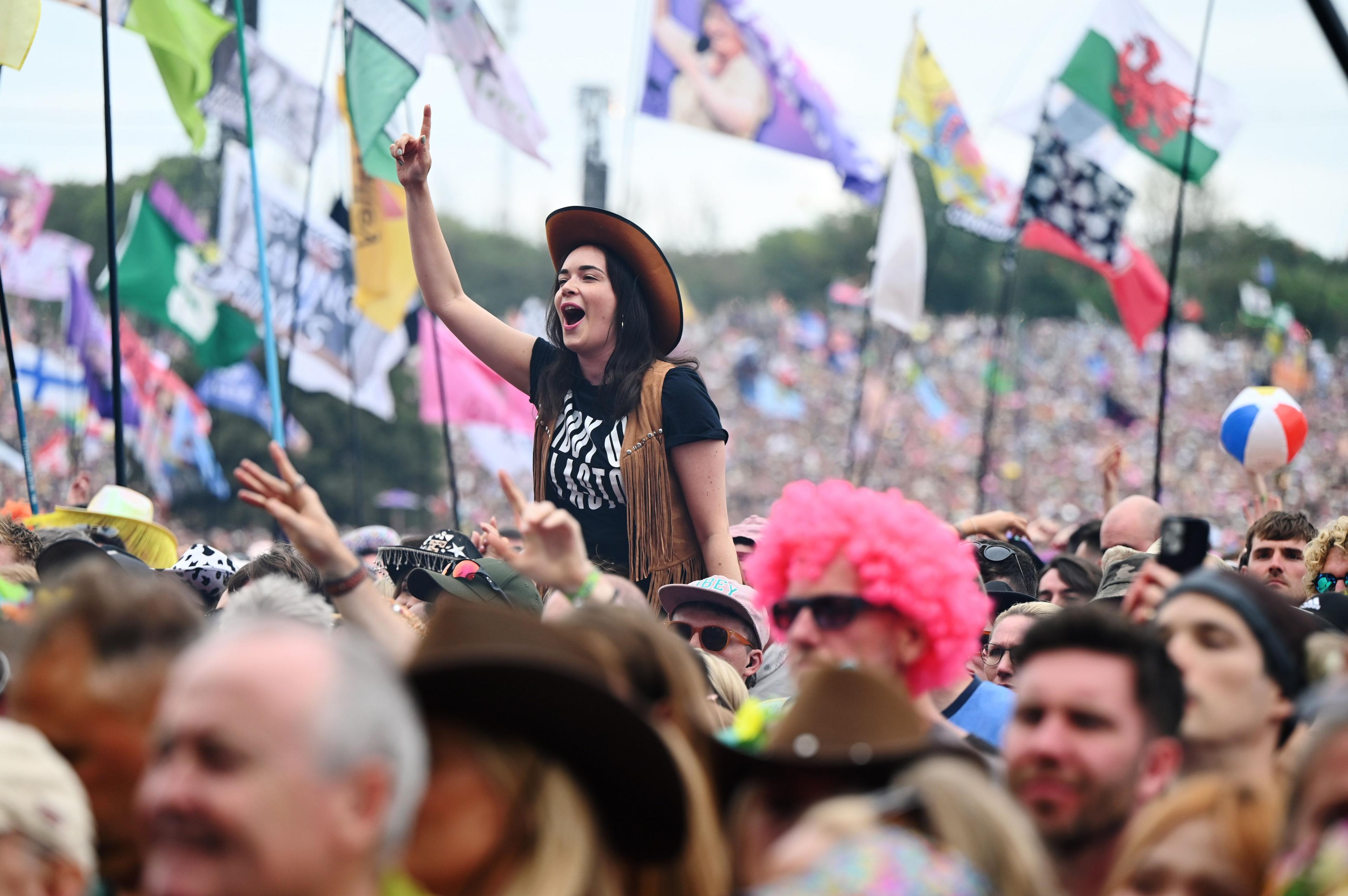 Shania Twain fans at Glastonbury