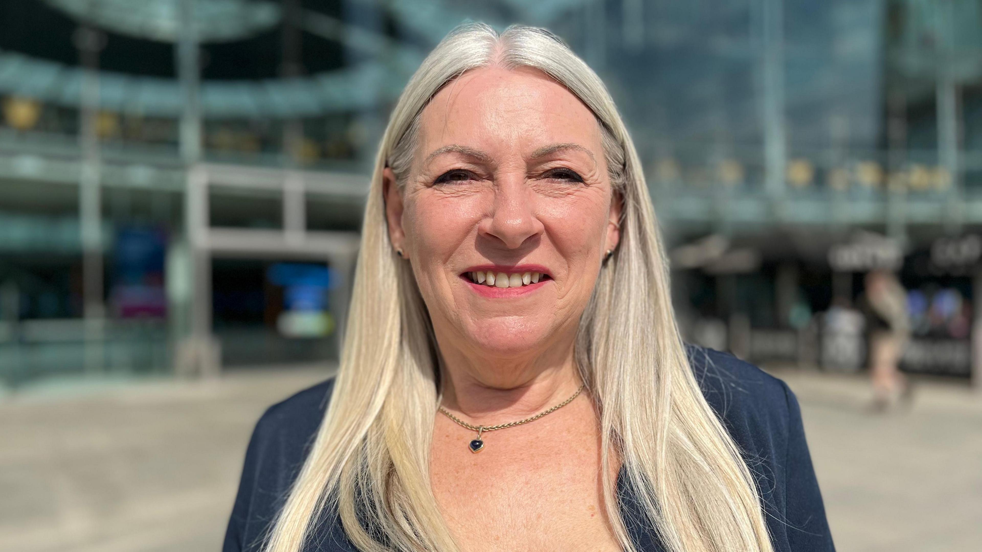 Norfolk county council leader Kay Mason Billig standing outside the Forum in Norwich  