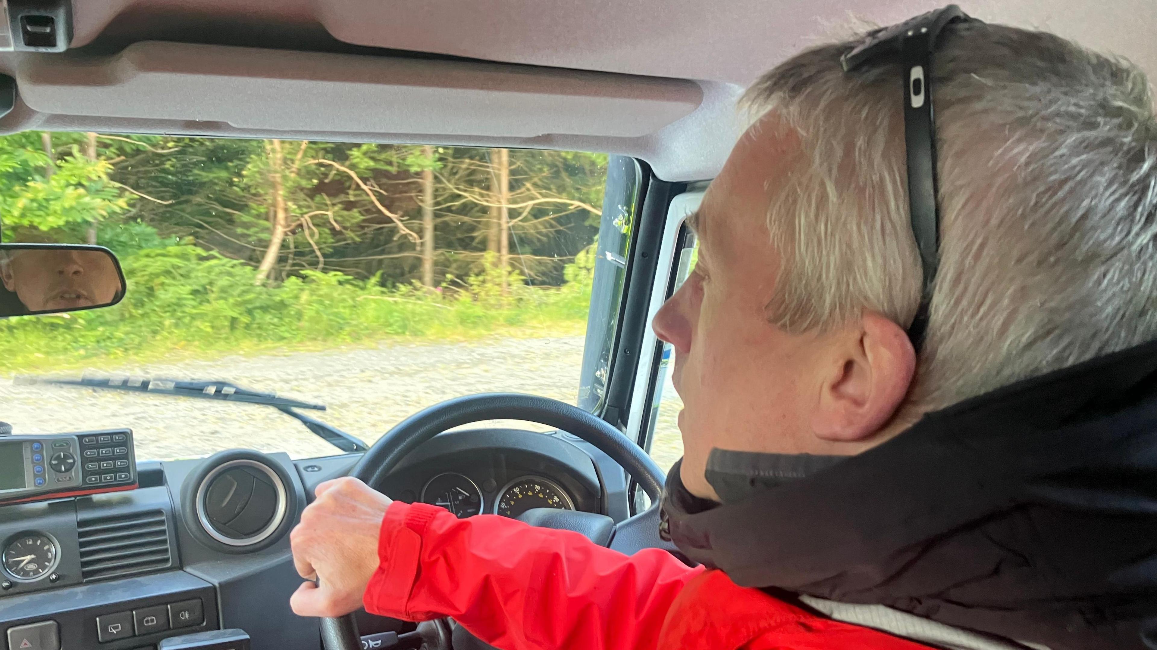 Martin McMullan in his land rover