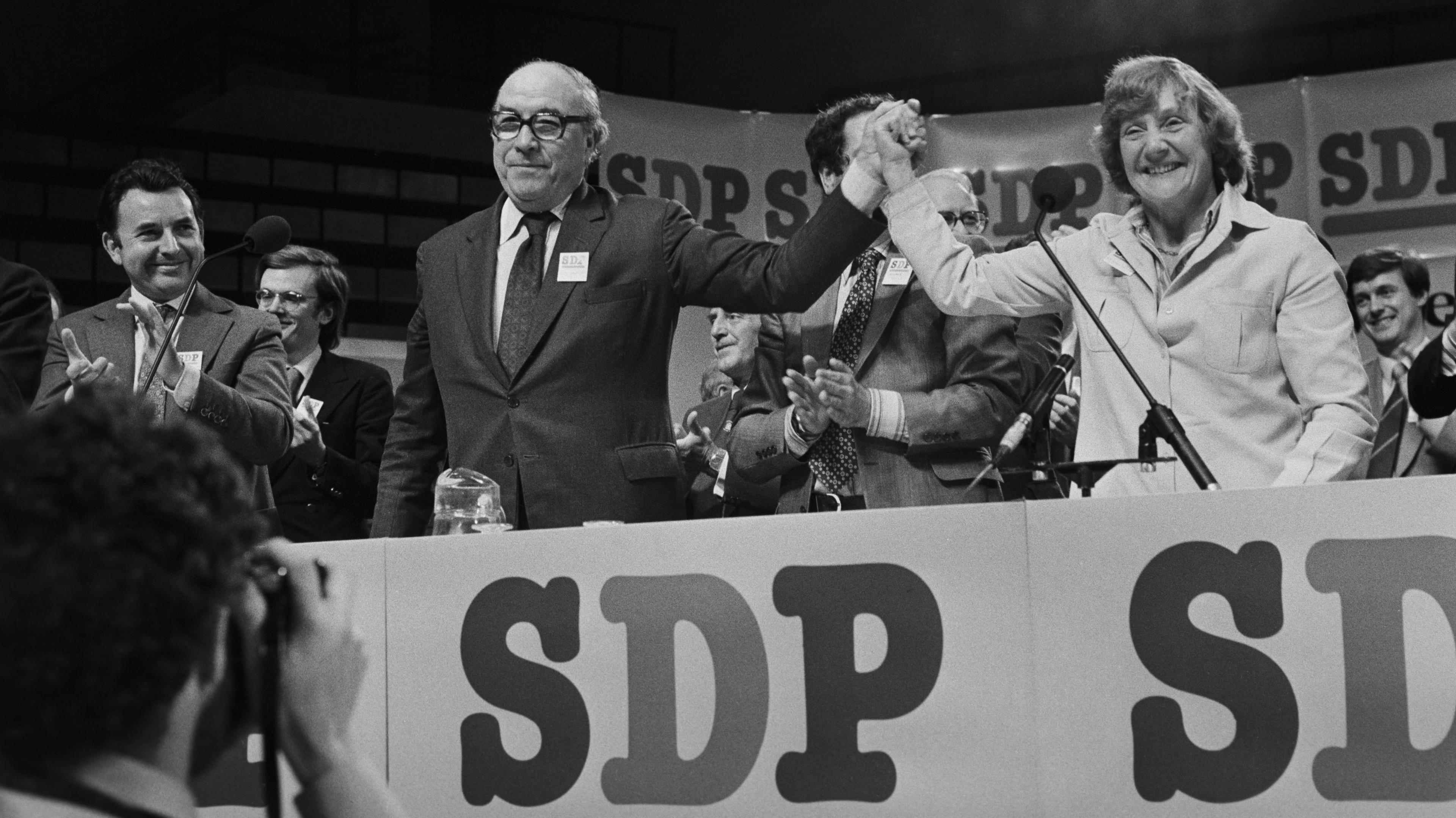 Roy Jenkins and Shirley Williams at the creation of the SDP in 1981