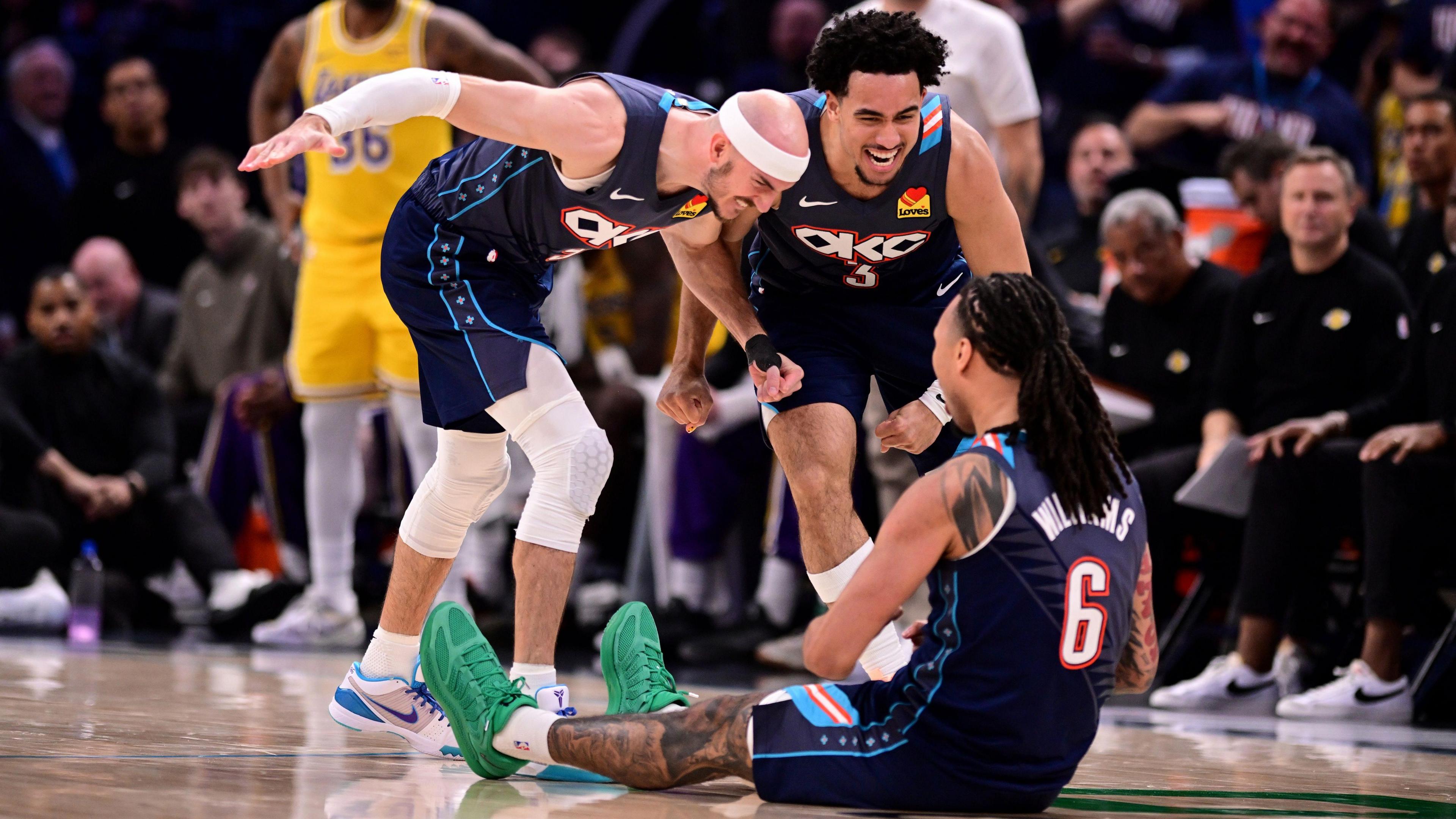 Orlando Magic players celebrate