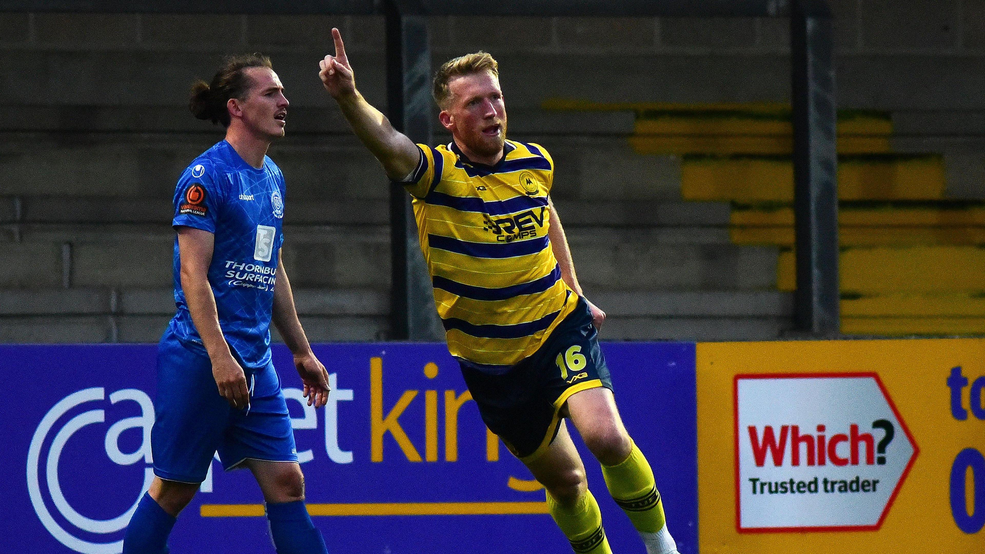 Torquay United's Ed Palmer celebrating