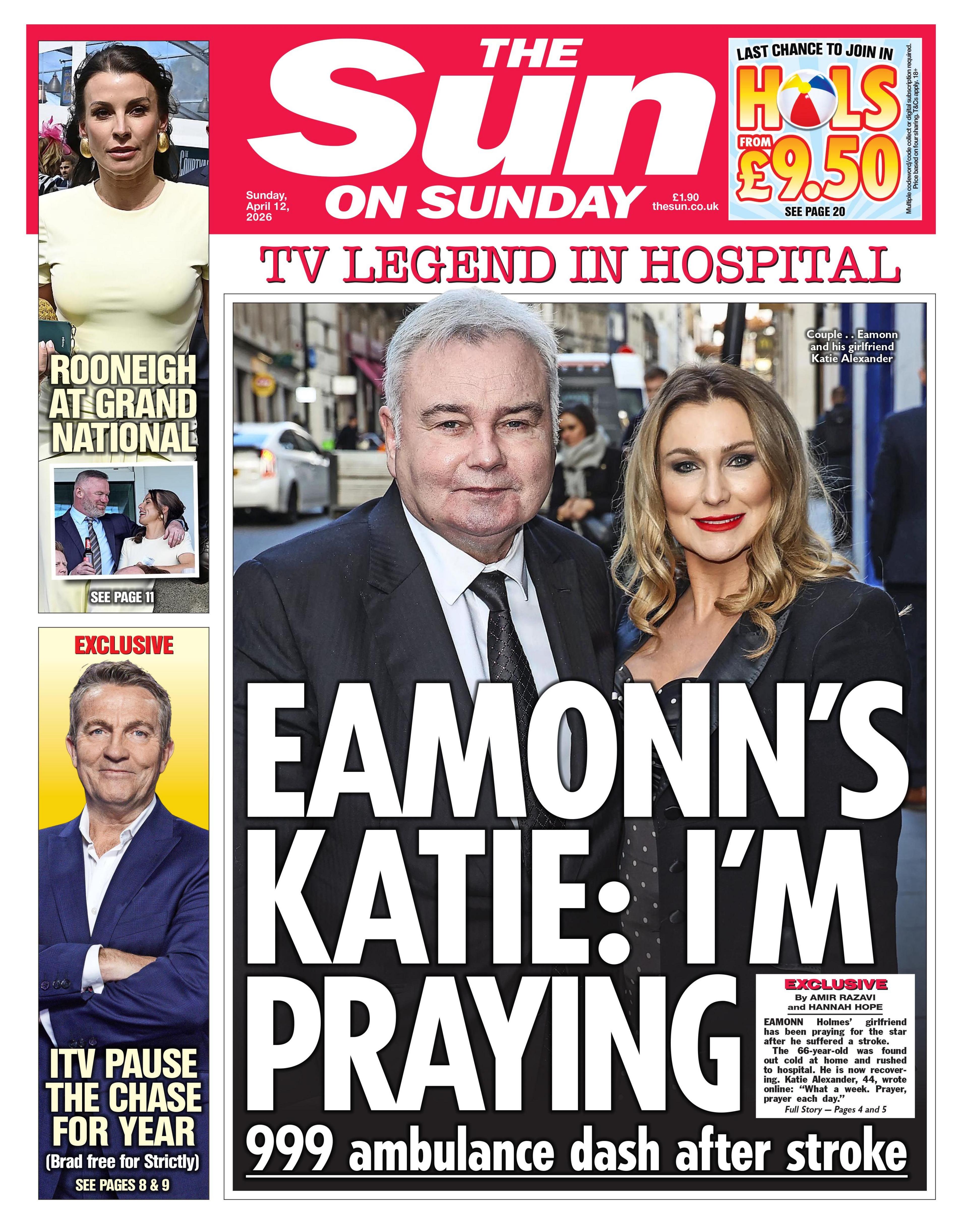 Titulli në faqen e parë të gazetës Sun thotë: "Katie e Eamonn: Po lutem."