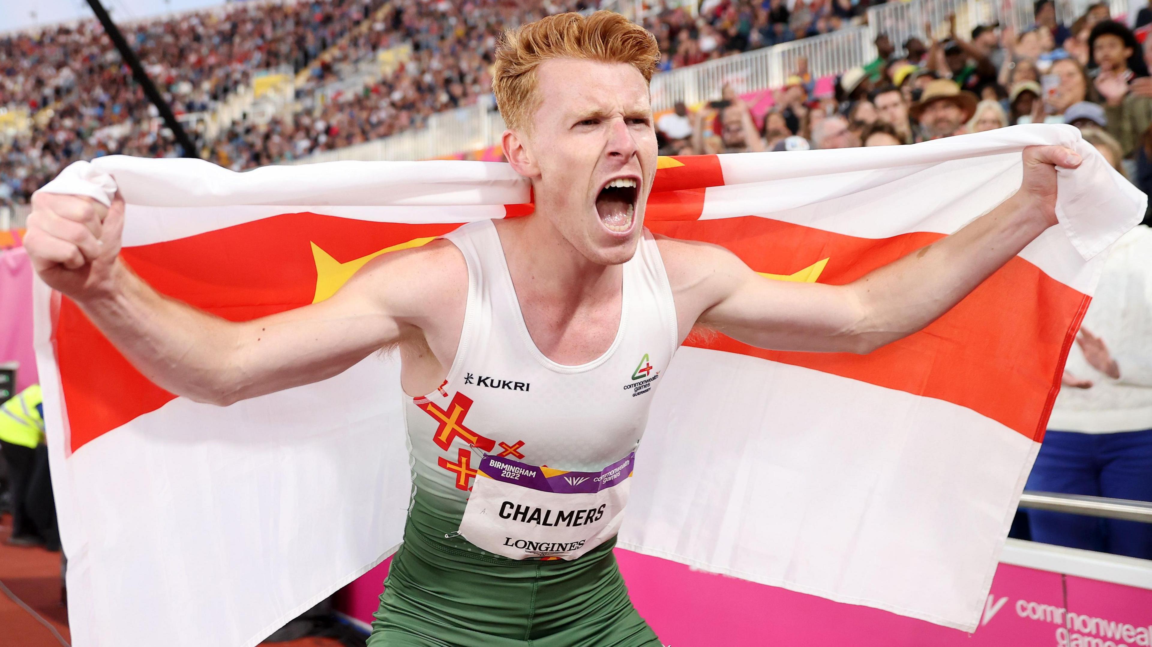 Alastair Chalmers celebrates winning Commonwealth Games bronze