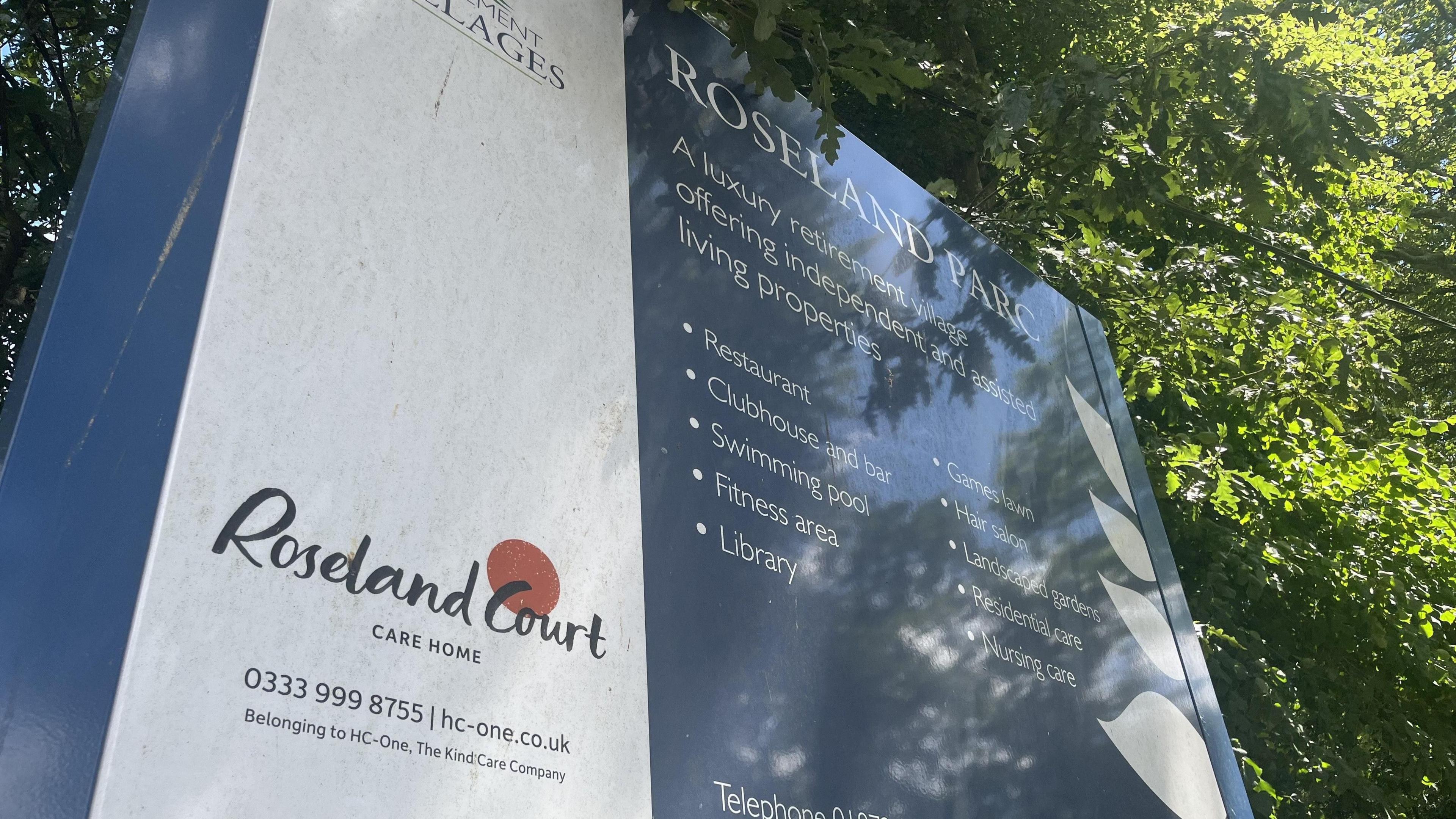 Roseland Court care home sign 