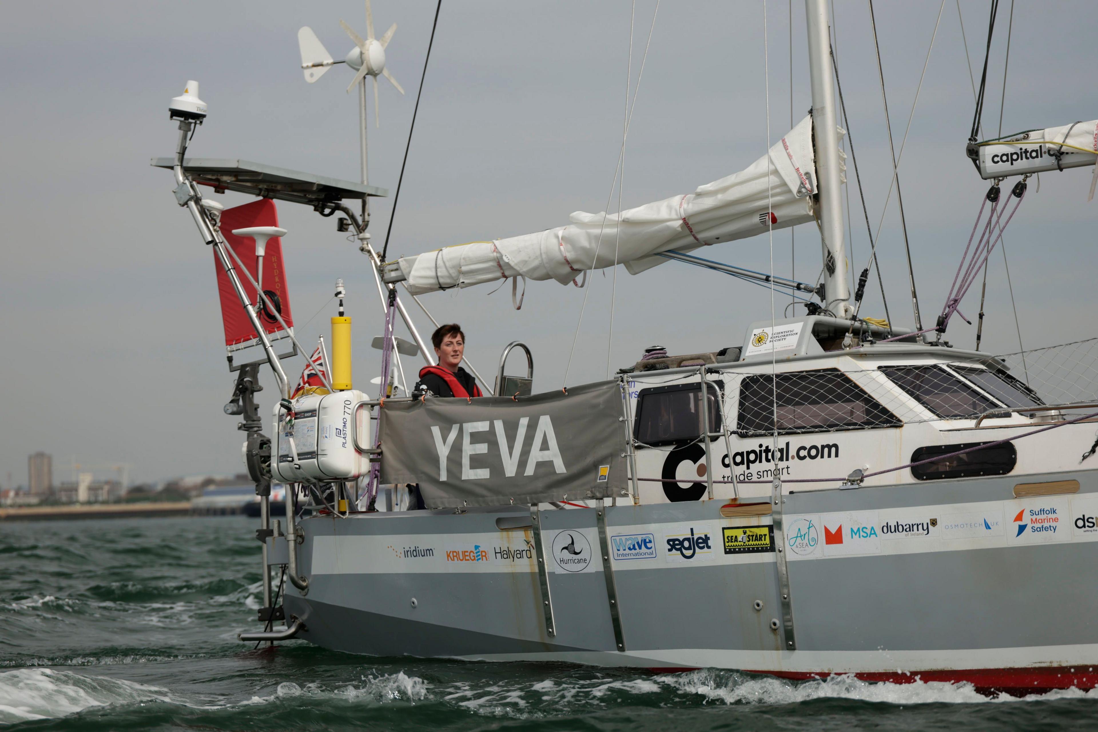 Ella Hibbert on Yeva her boat