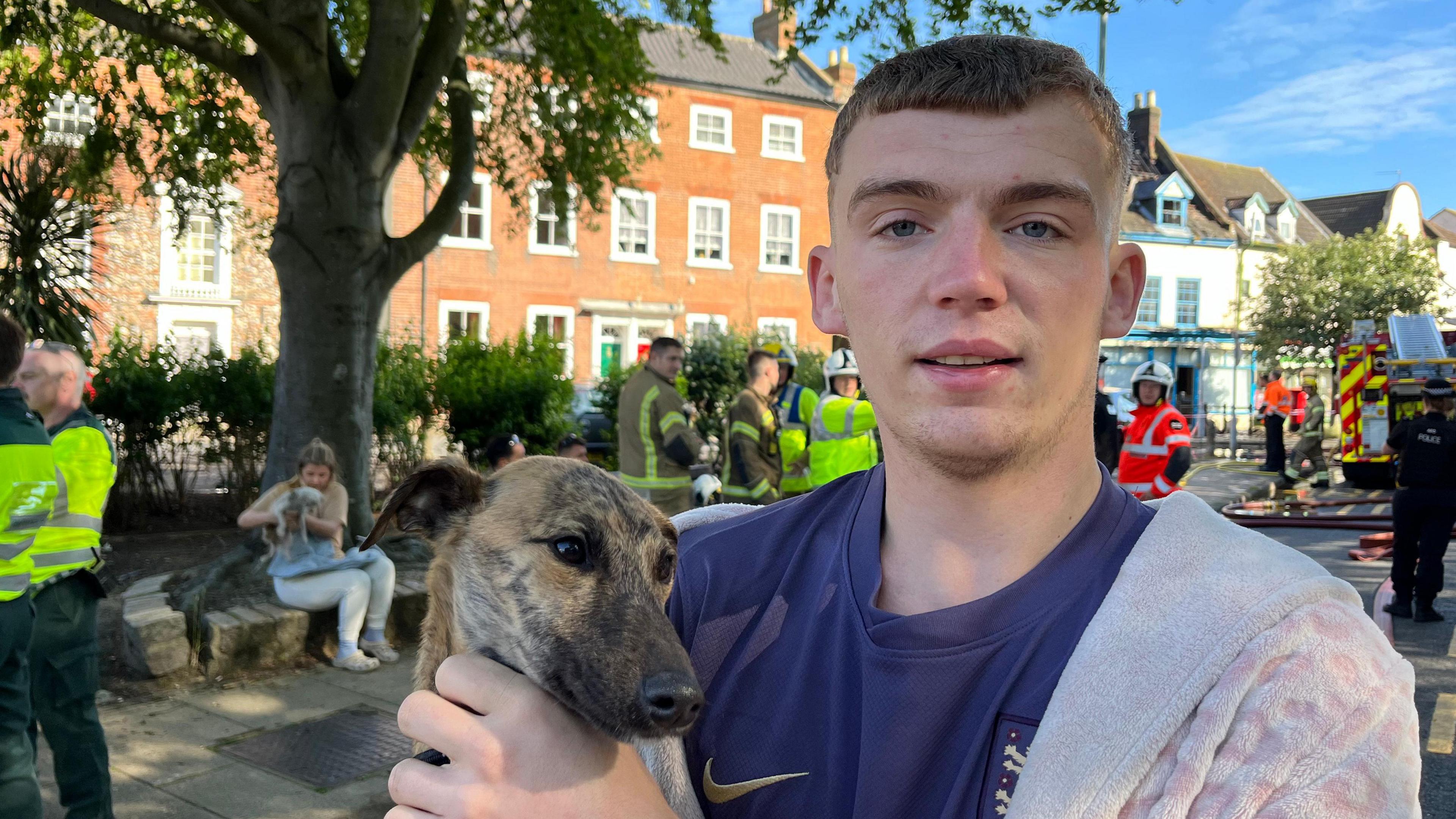 Brandon McHugh and a dog