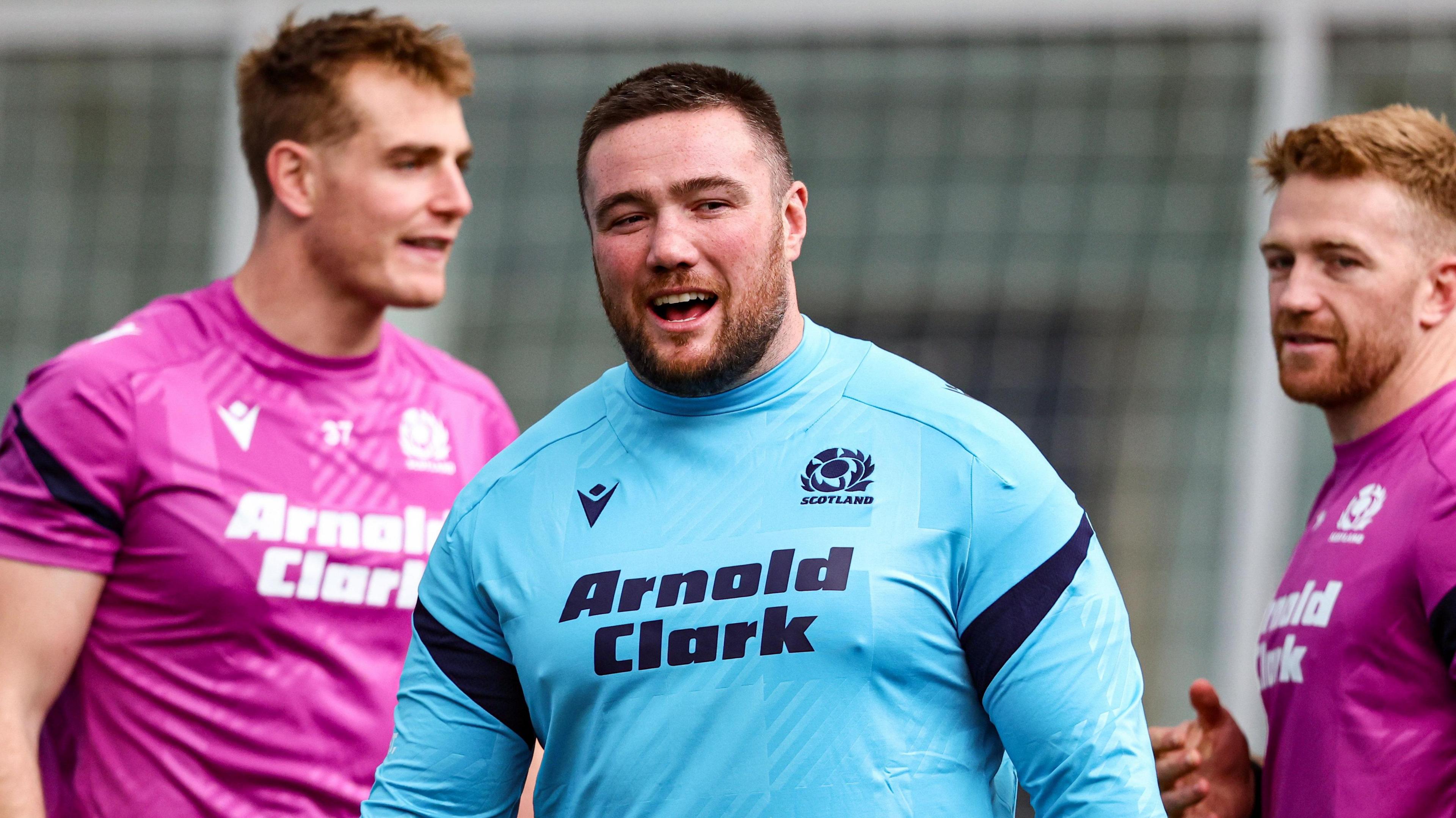 Scotland prop Zander Fagerson in training