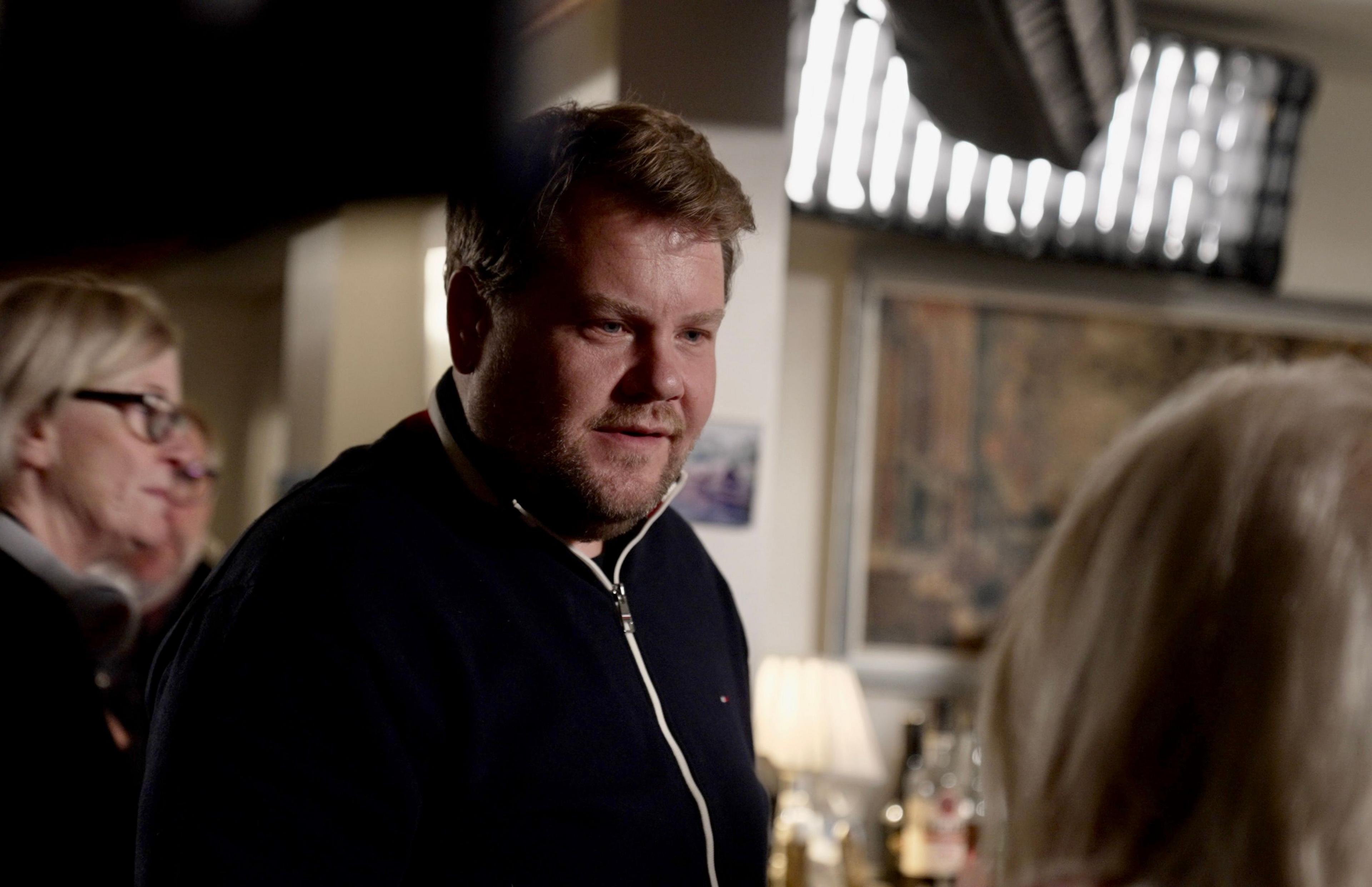 James Corden on set