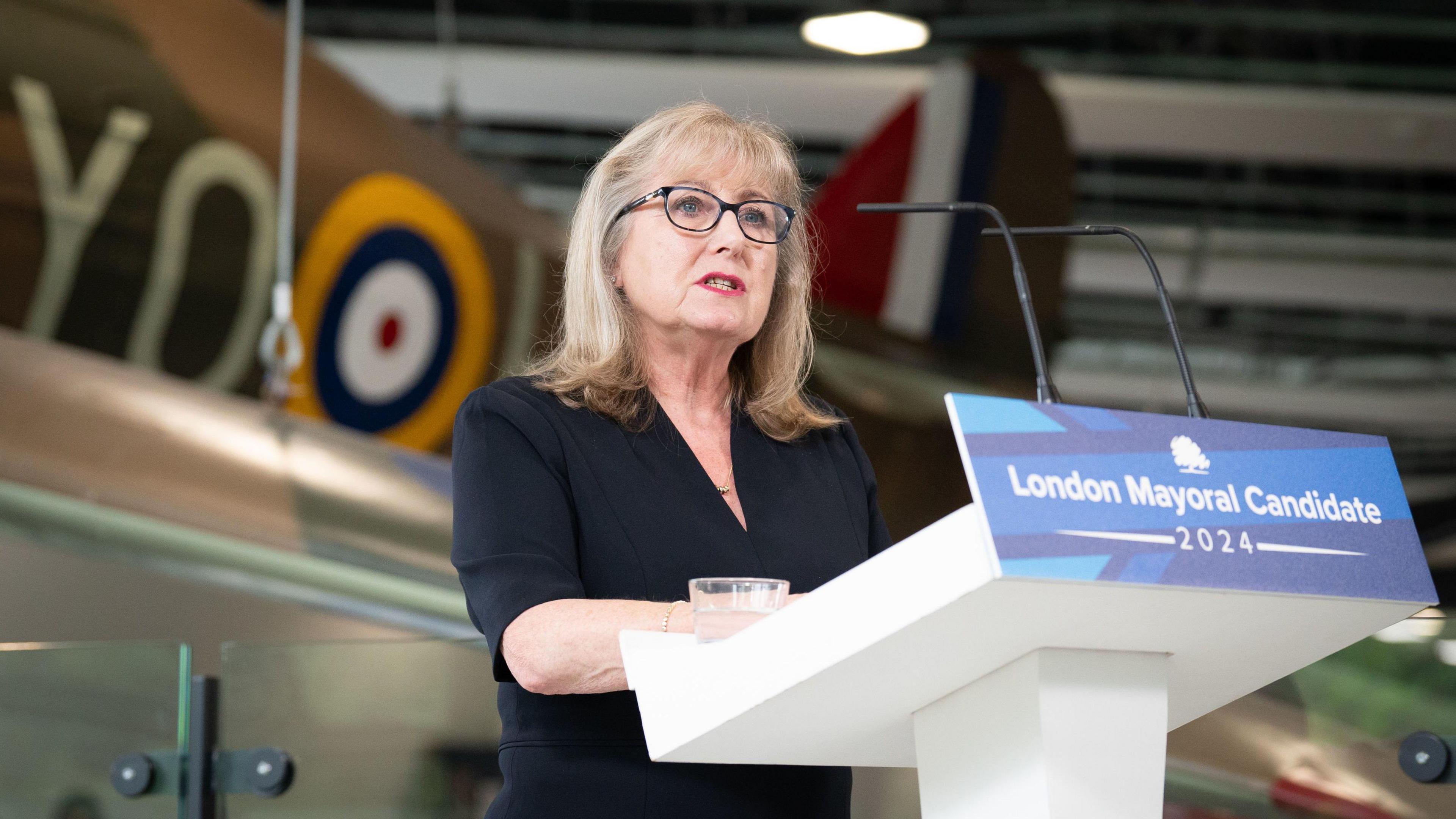 Susan Hall giving campaign speech