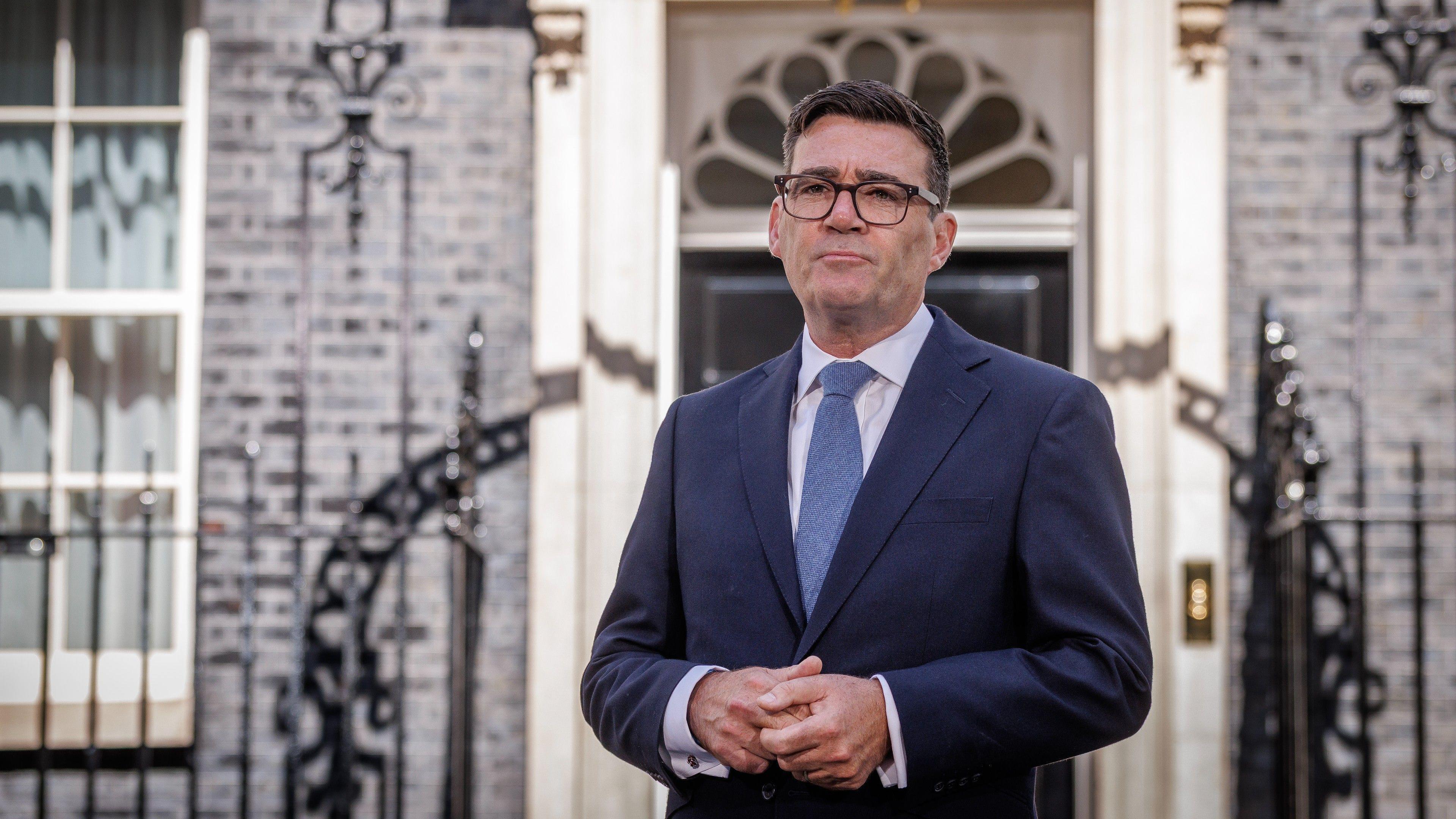 Andy Burnham outside Downing Street