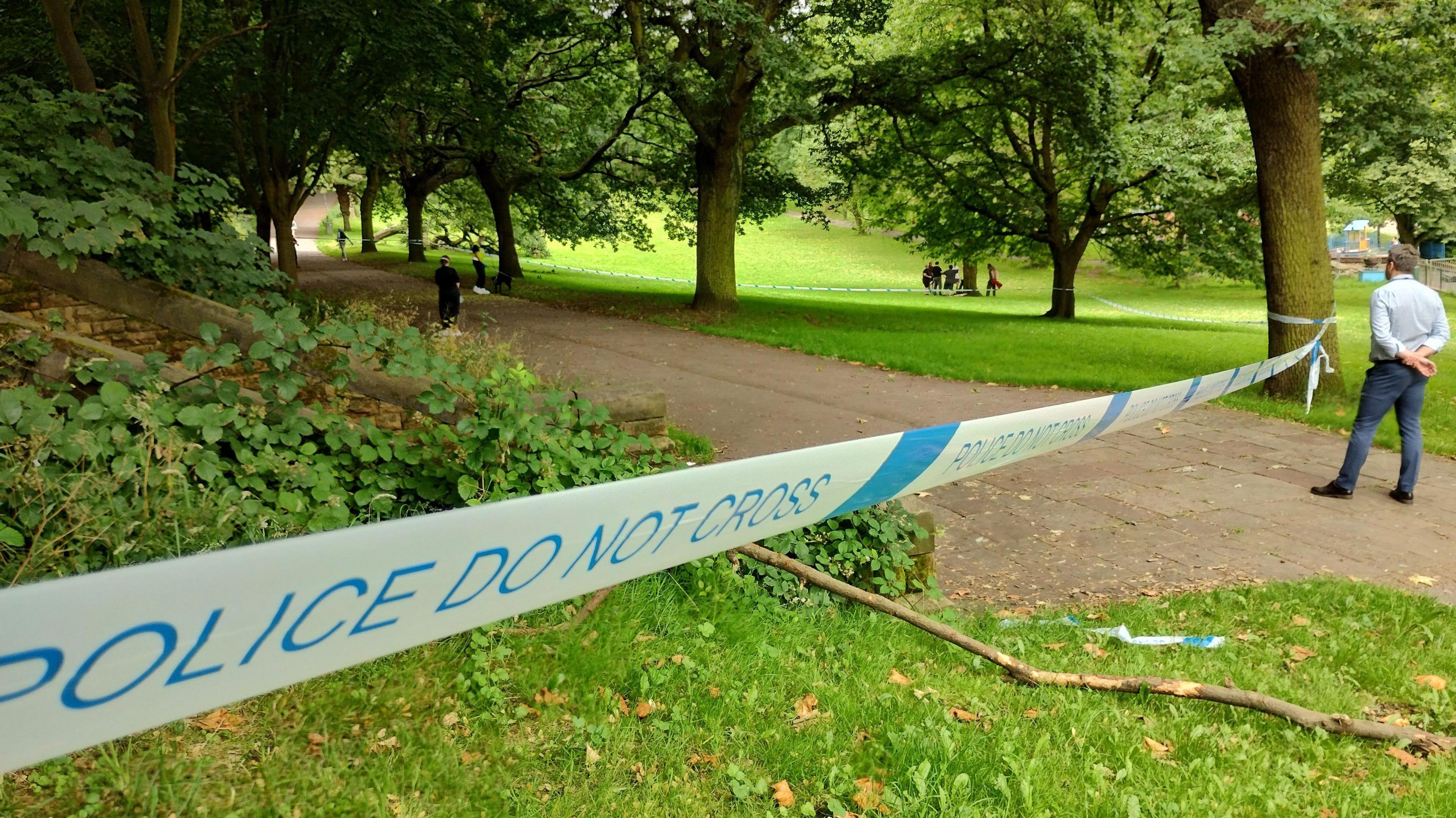 Police tape at Forest Recreation Ground