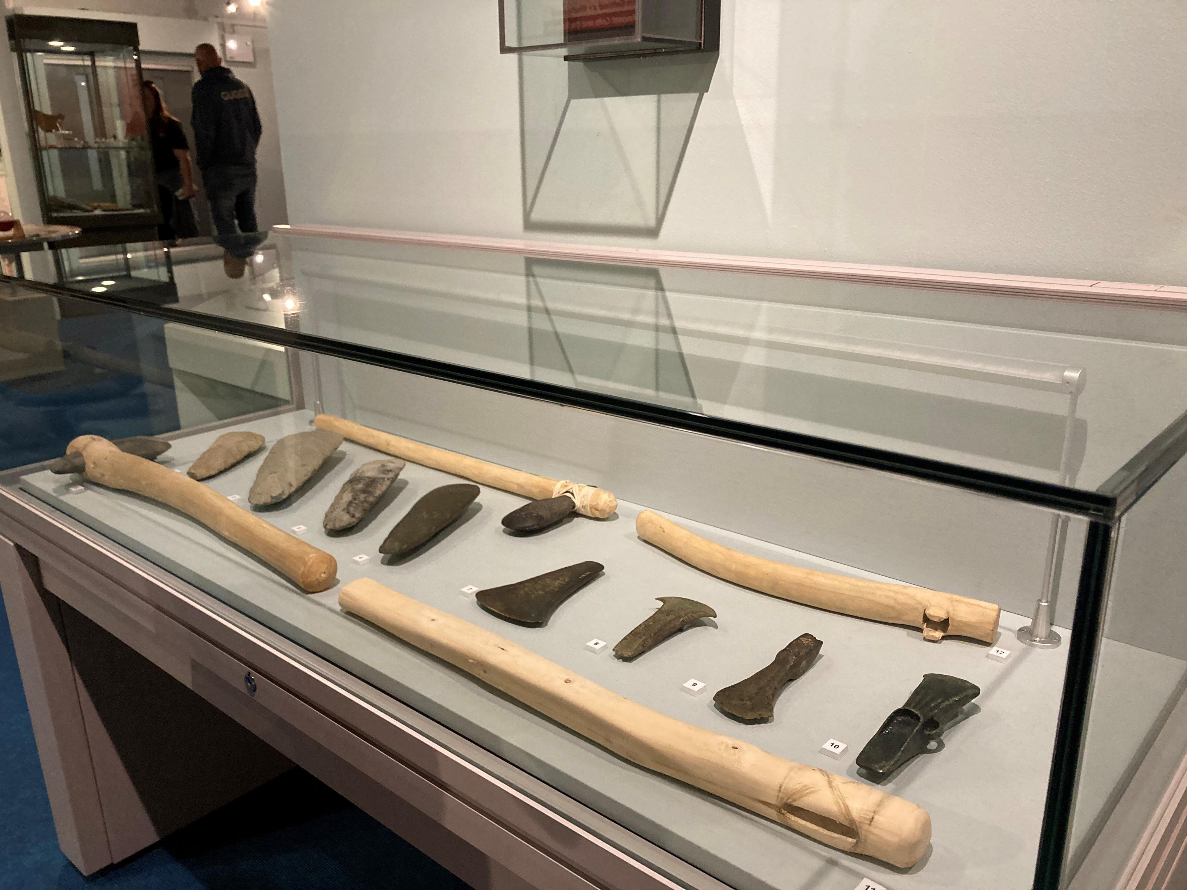 The axe head on display at Oriel Mon