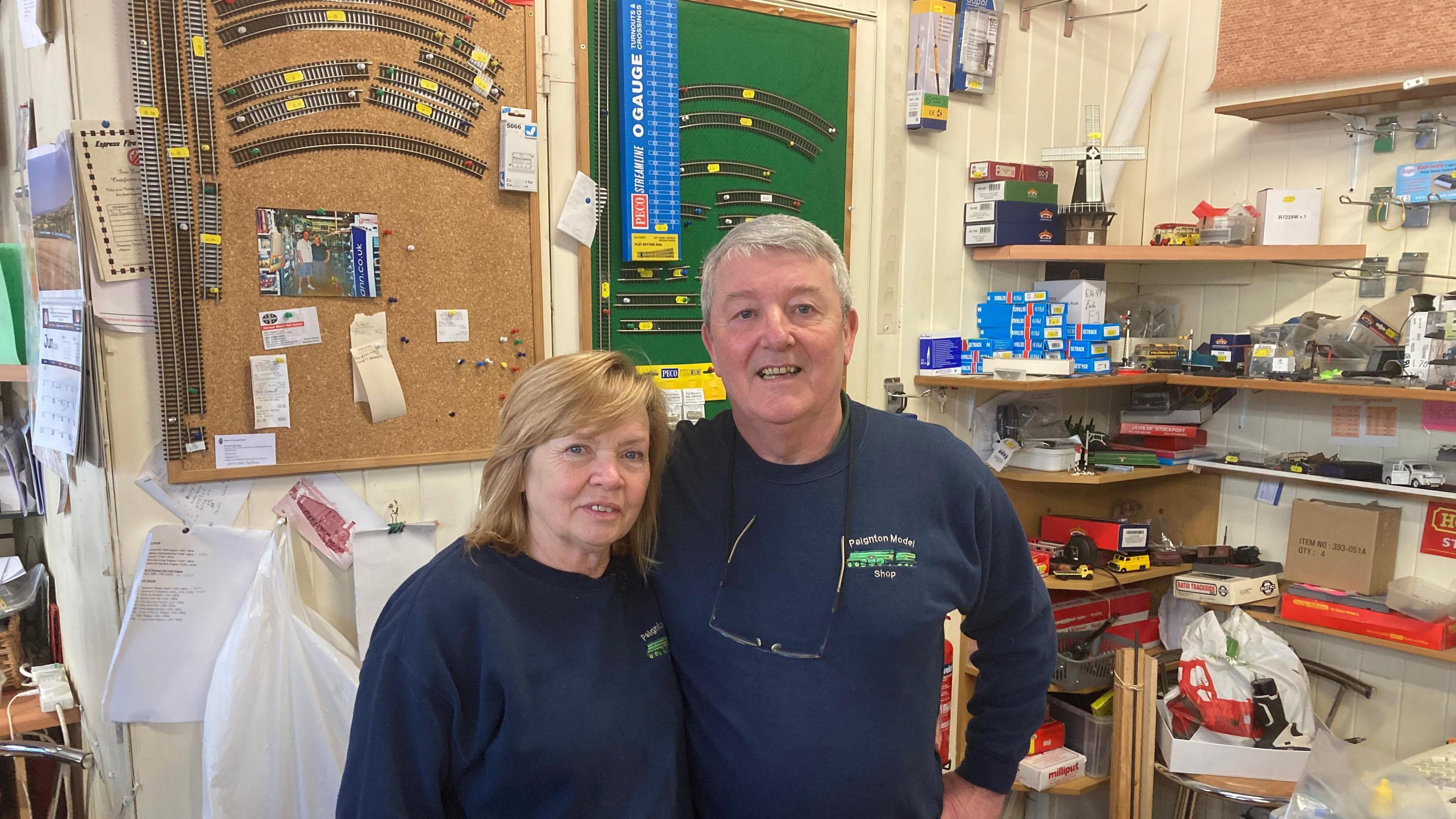 Sue and Richard Willcox in Paignton Model Shop