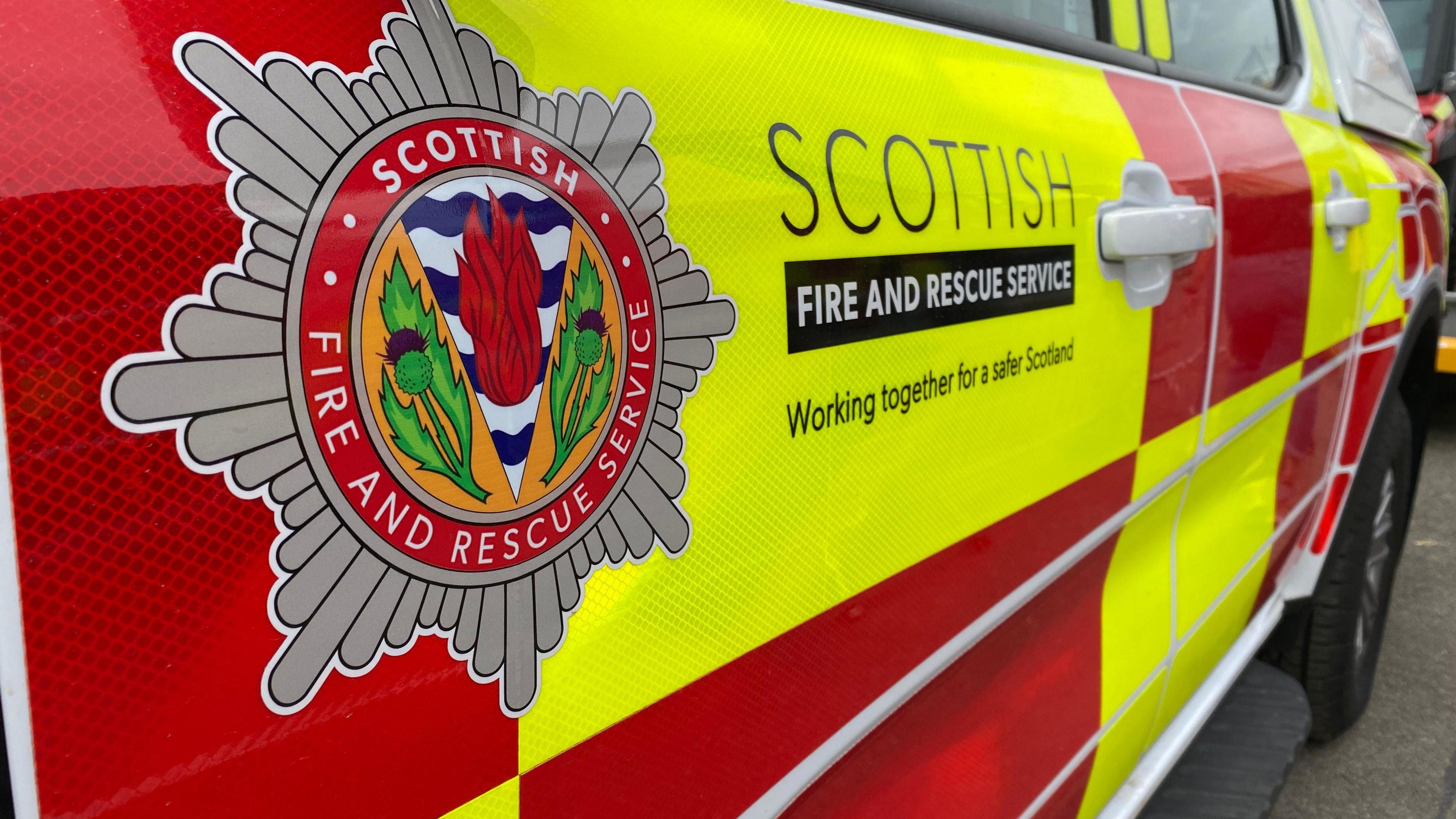 Generic image - close up the doors of a Scottish Fire and Rescue Service vehicle