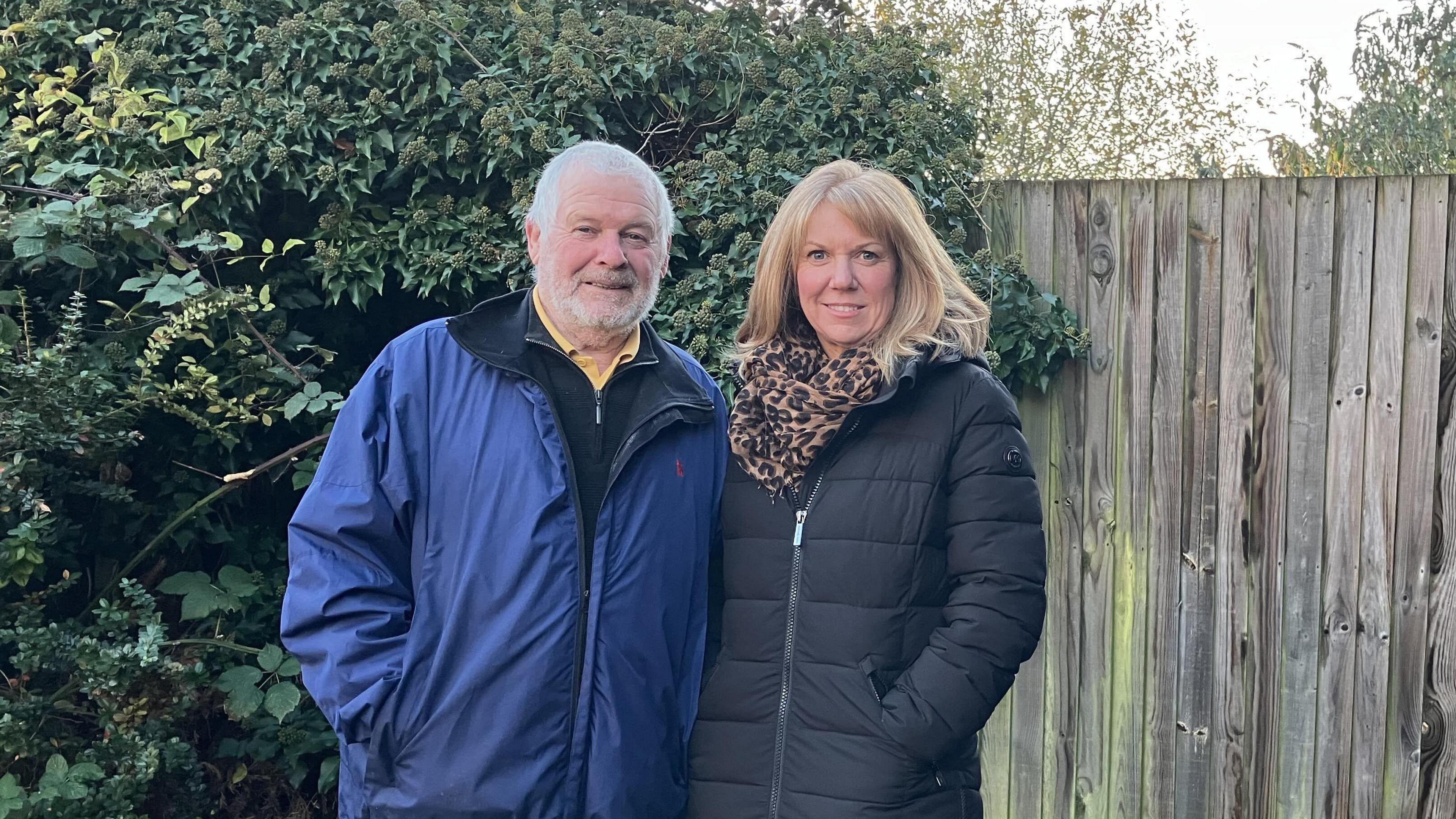 Neighbour Sid (left) and Debbie Ransome (right) outside the development site