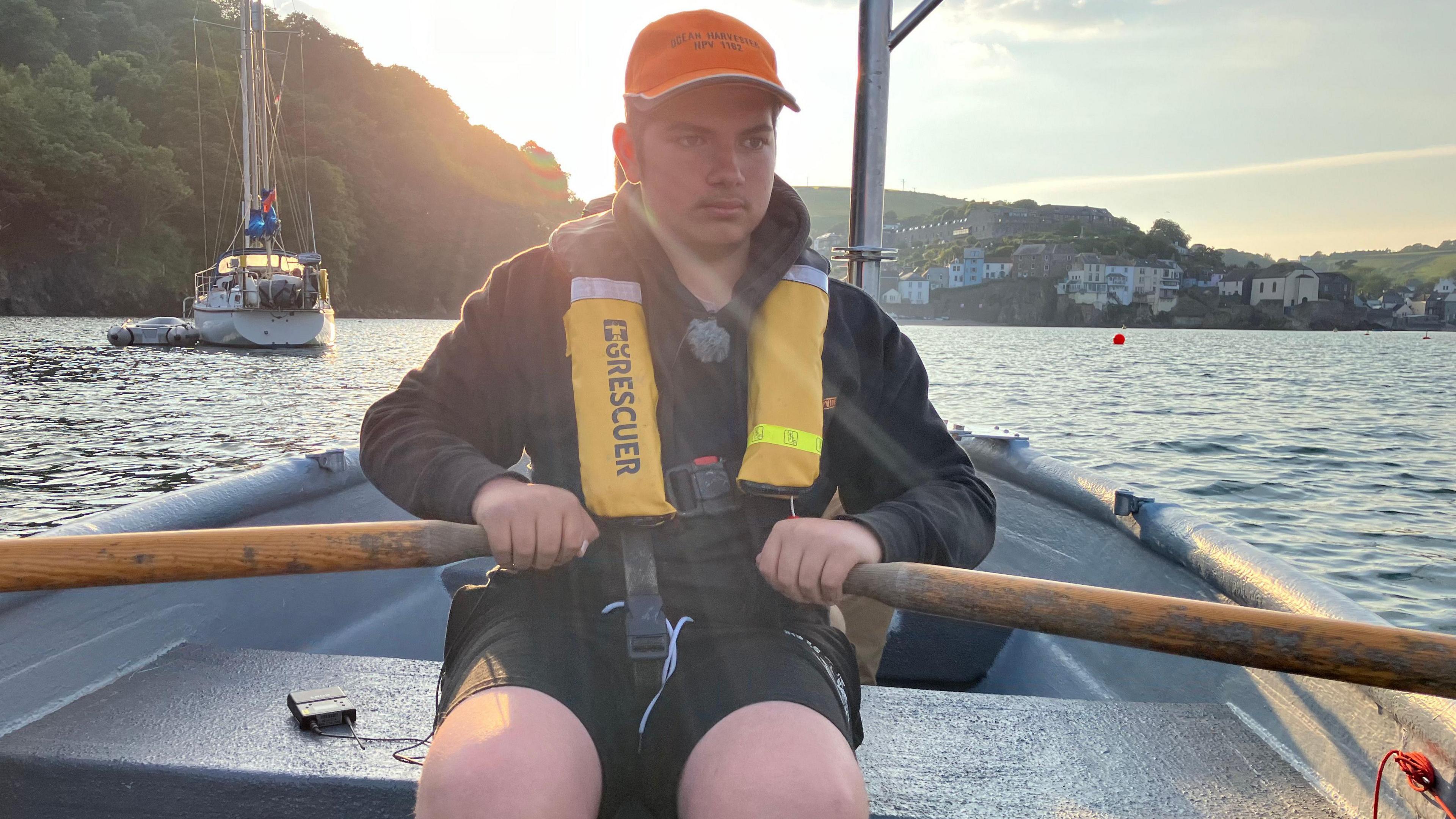 Antony in his new fishing boat