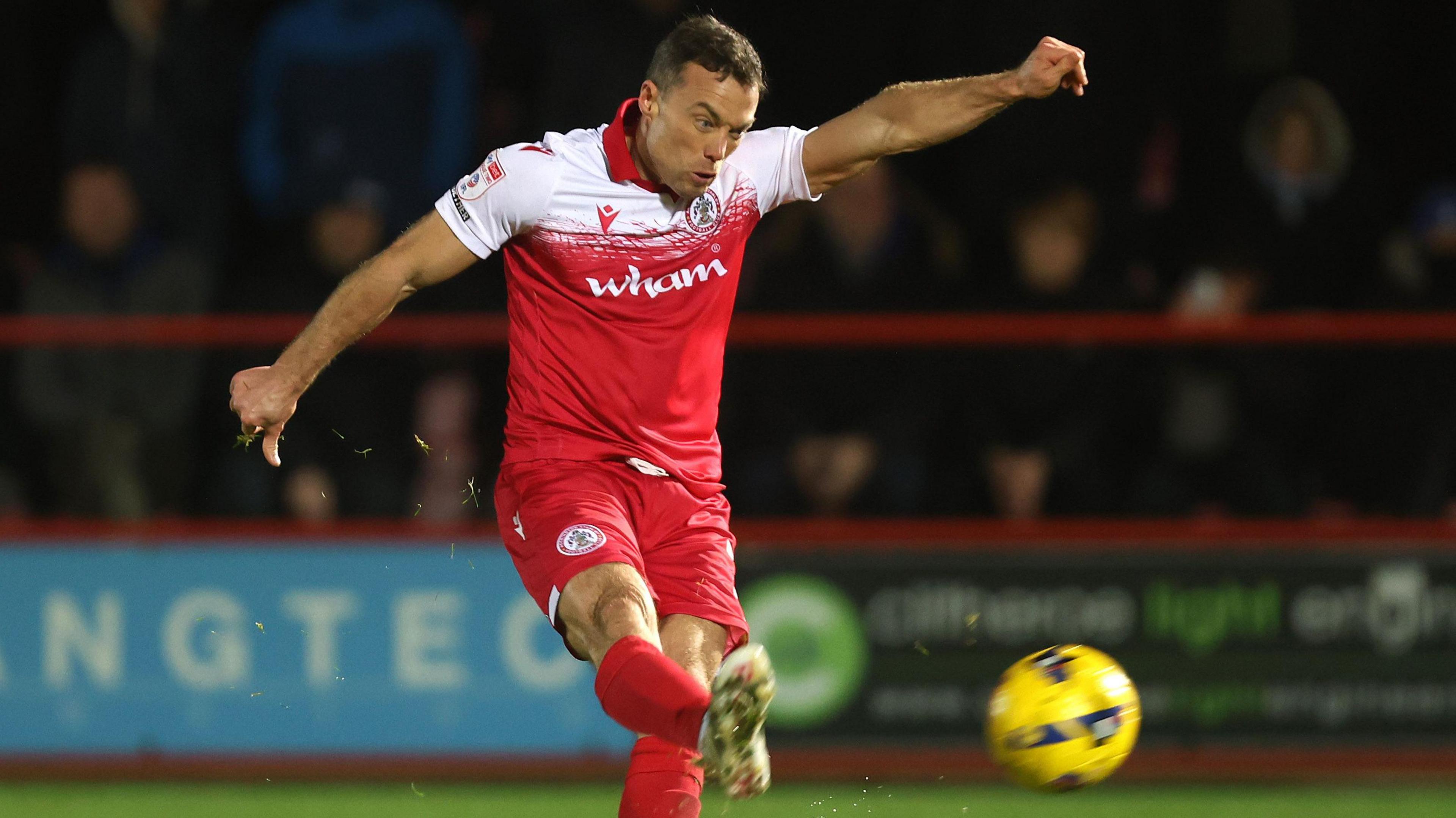 Shaun Whalley scores on his Accrington comeback against Tranmere at the age of 38