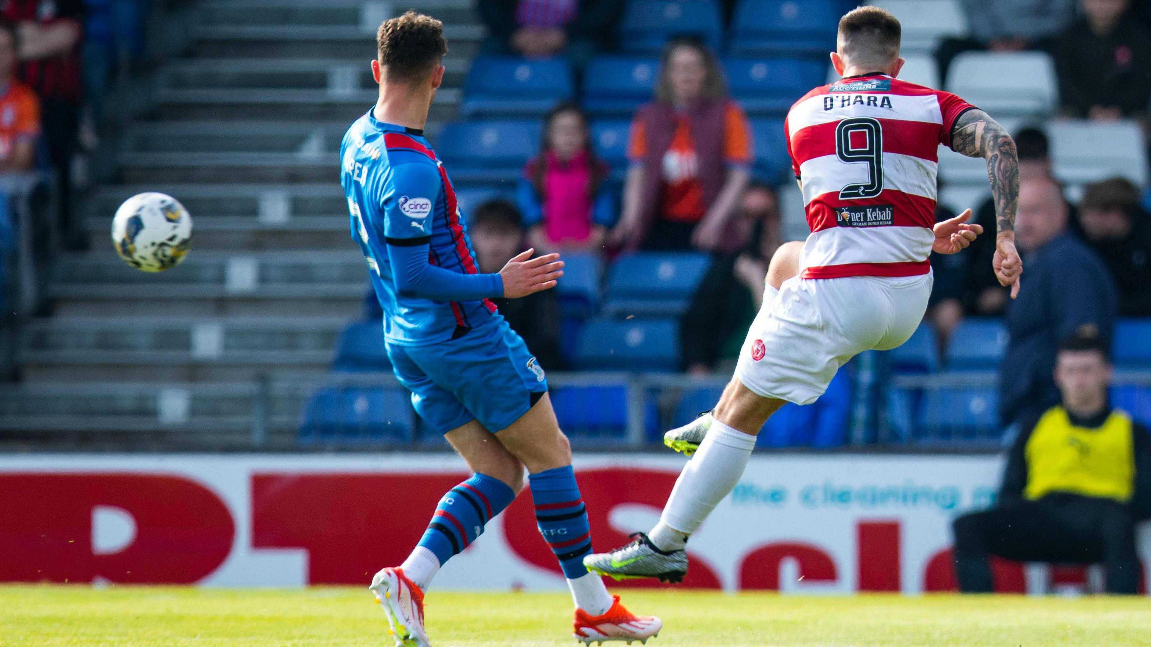 Kevin O'Hara scores for Hamilton Academical against Inverness Caledonian Thistle