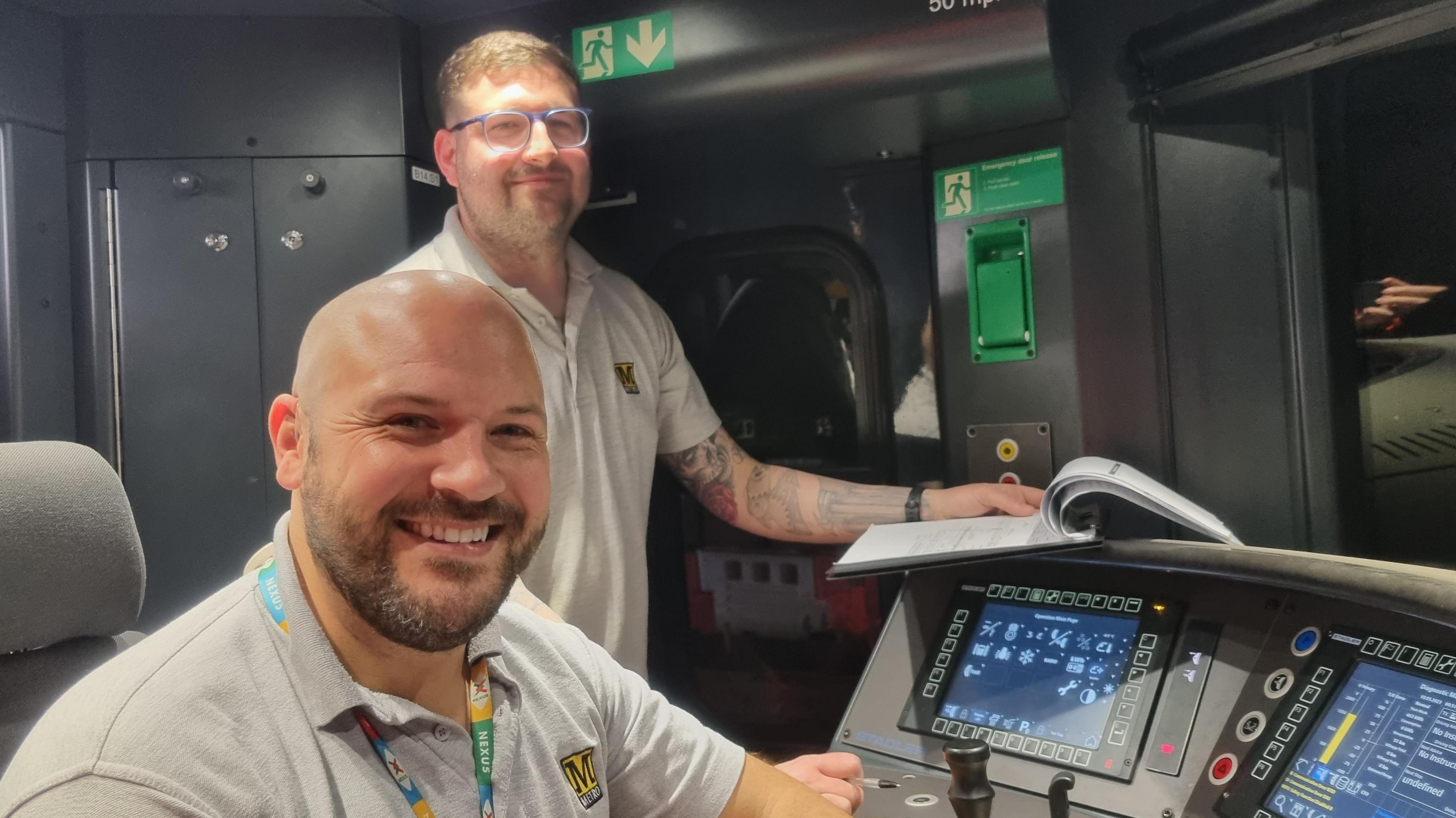 Metro drivers inside the cab