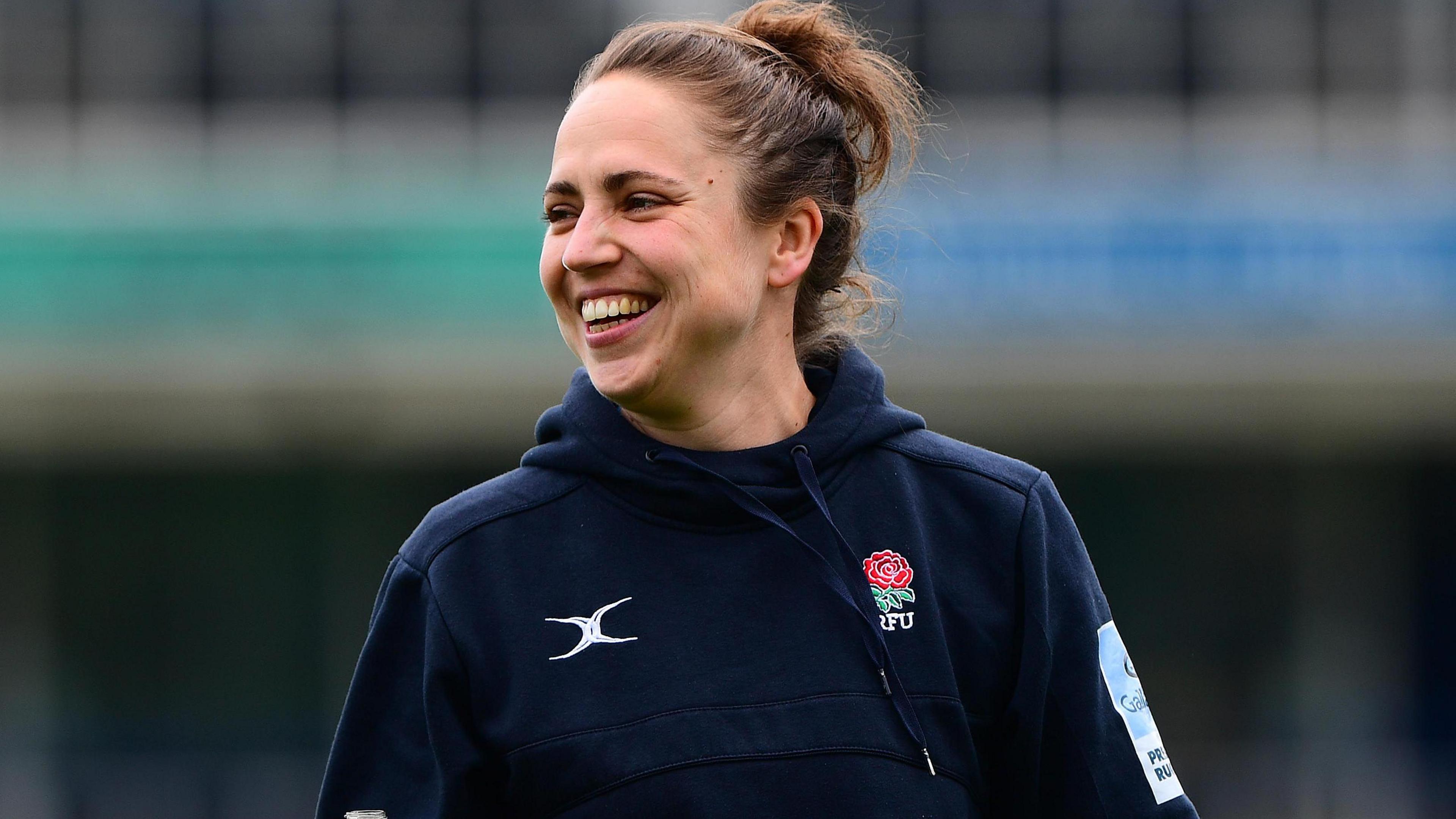 Rugby union referee Sara Cox