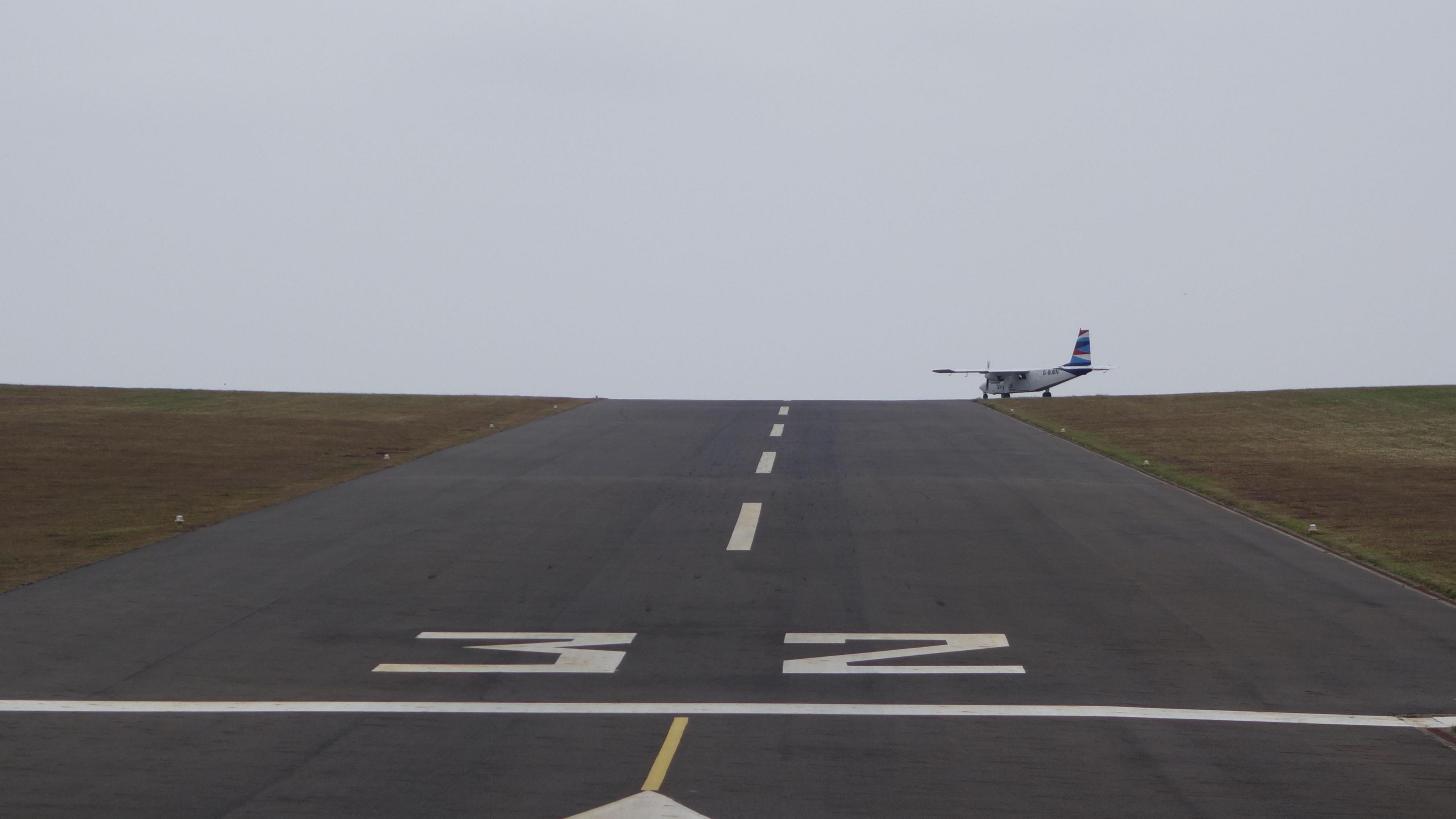 The runway at St Mary's airport on the Isles of Scilly