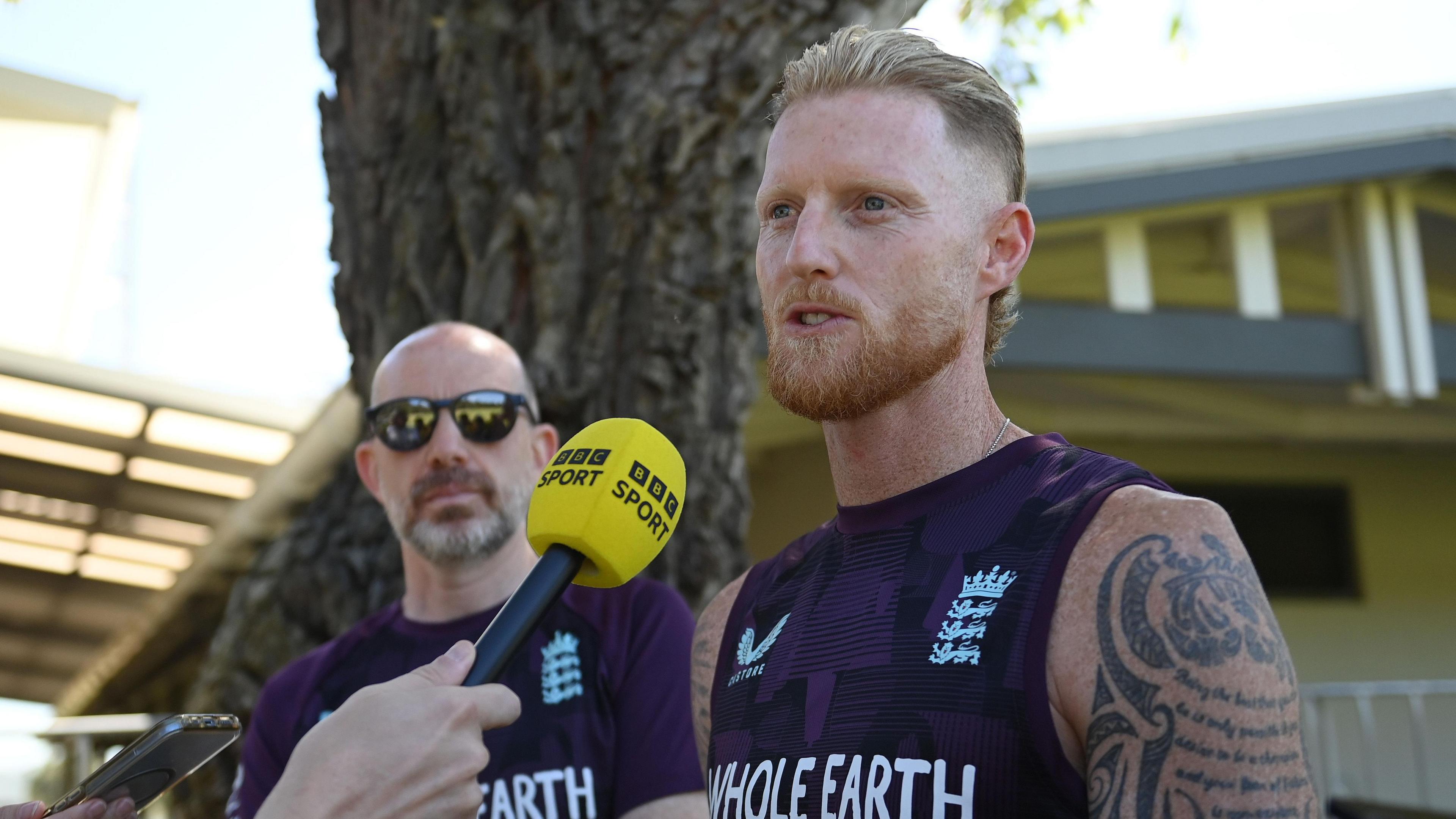 England Test captain Ben Stokes speaks to the media