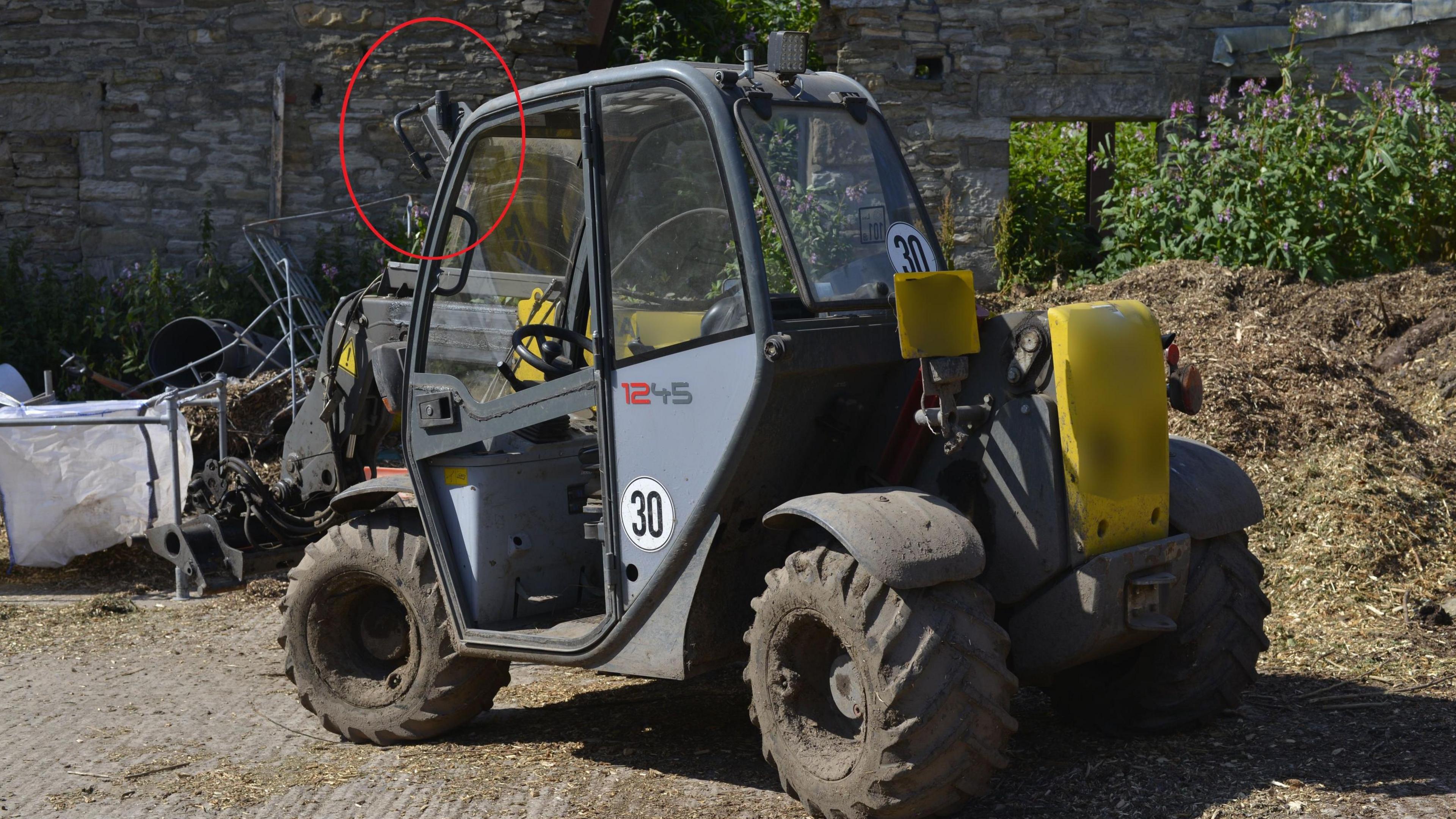 Telehandler in farmyard