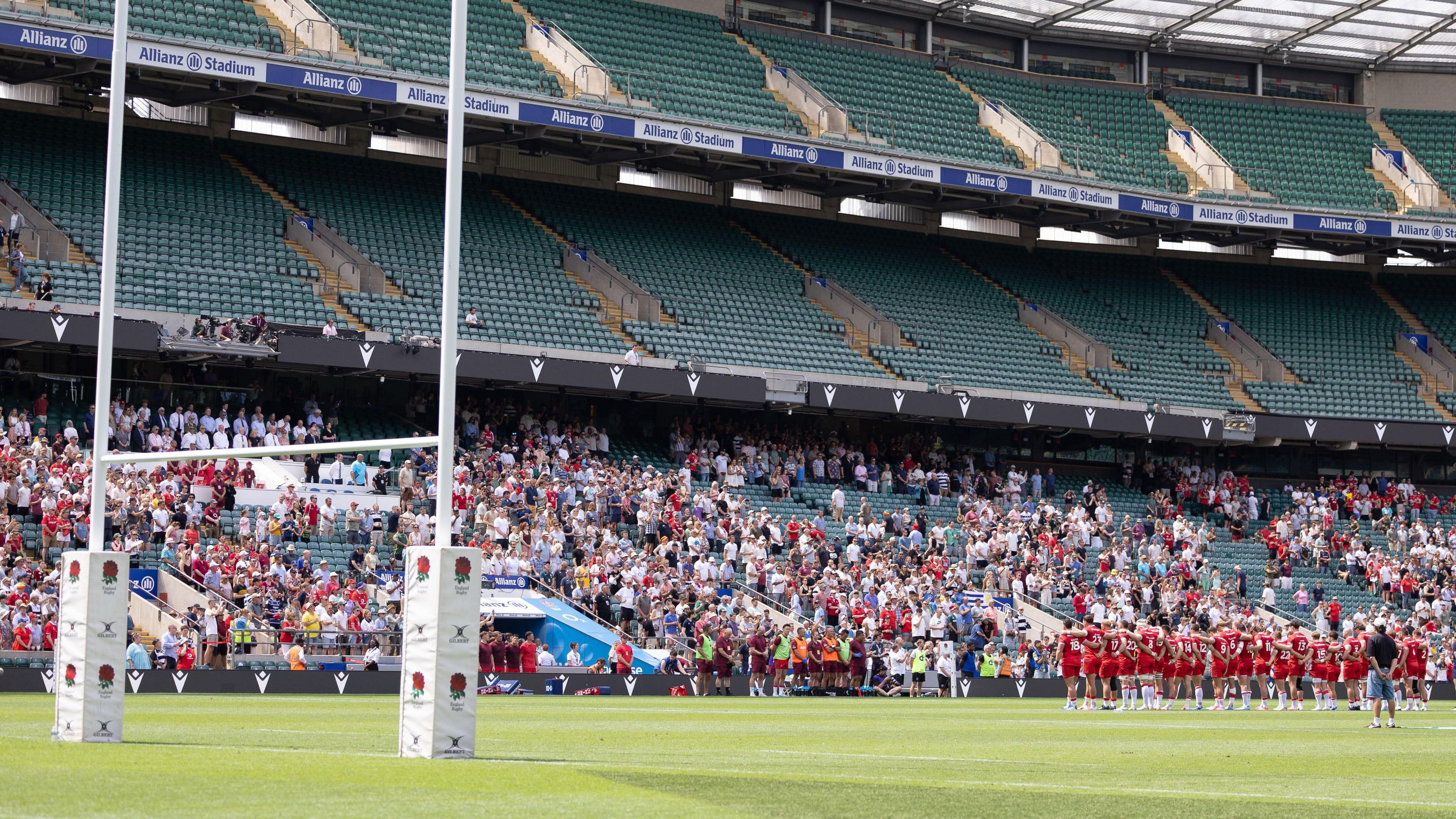 Two of the three tiers at the Allianz Stadium at Twickenham were closed for the Wales v Barbarians double header