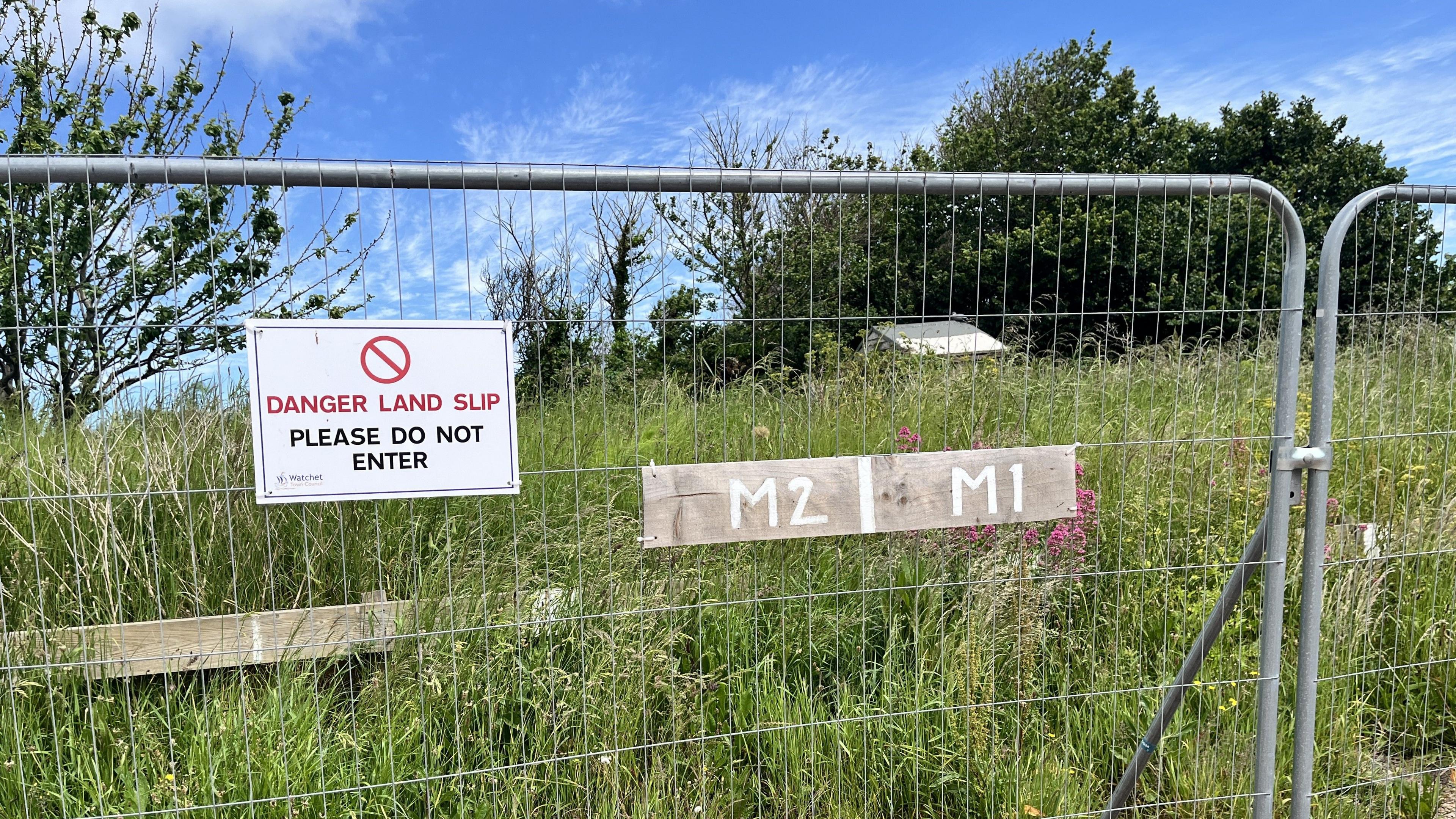 Allotments fenced off and boarded up