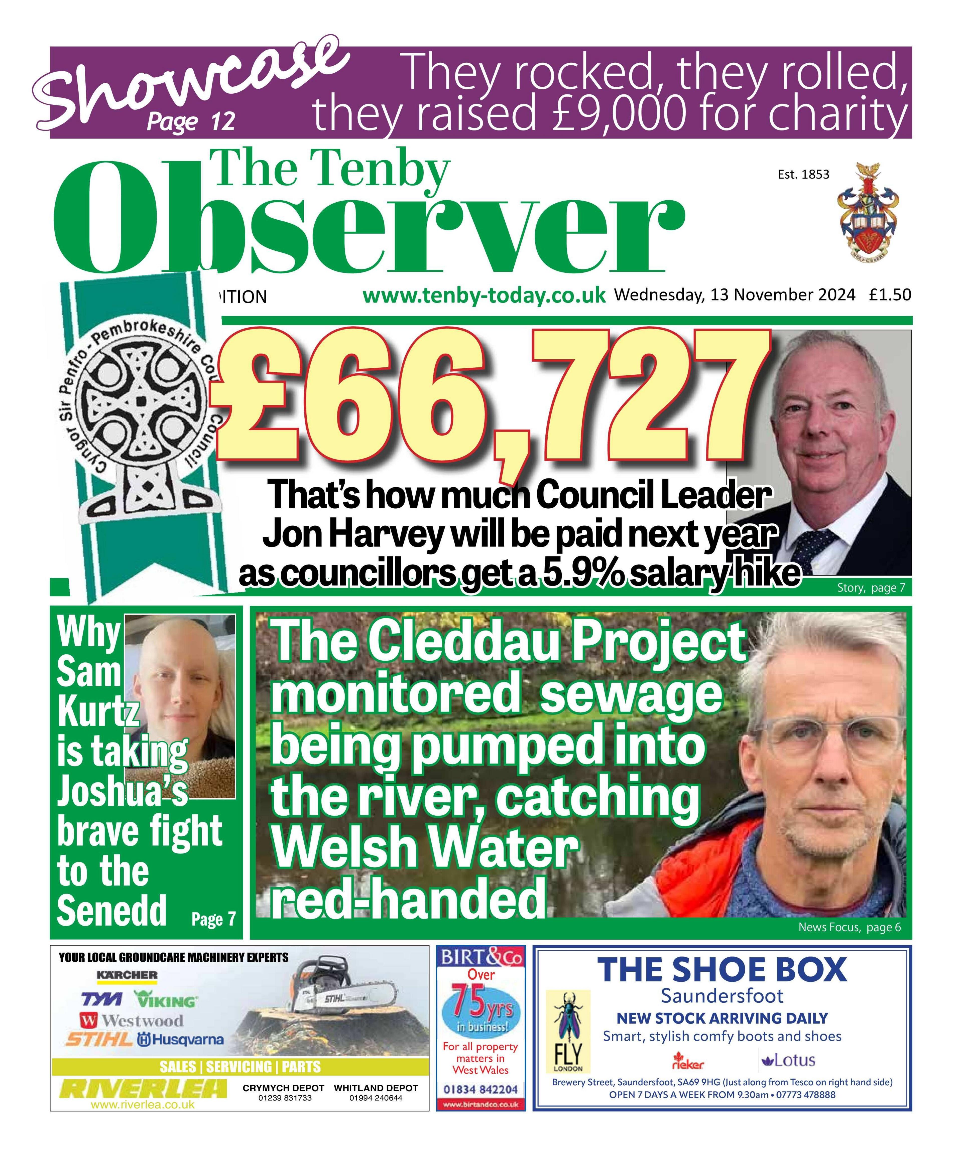 Tenby Observer front page