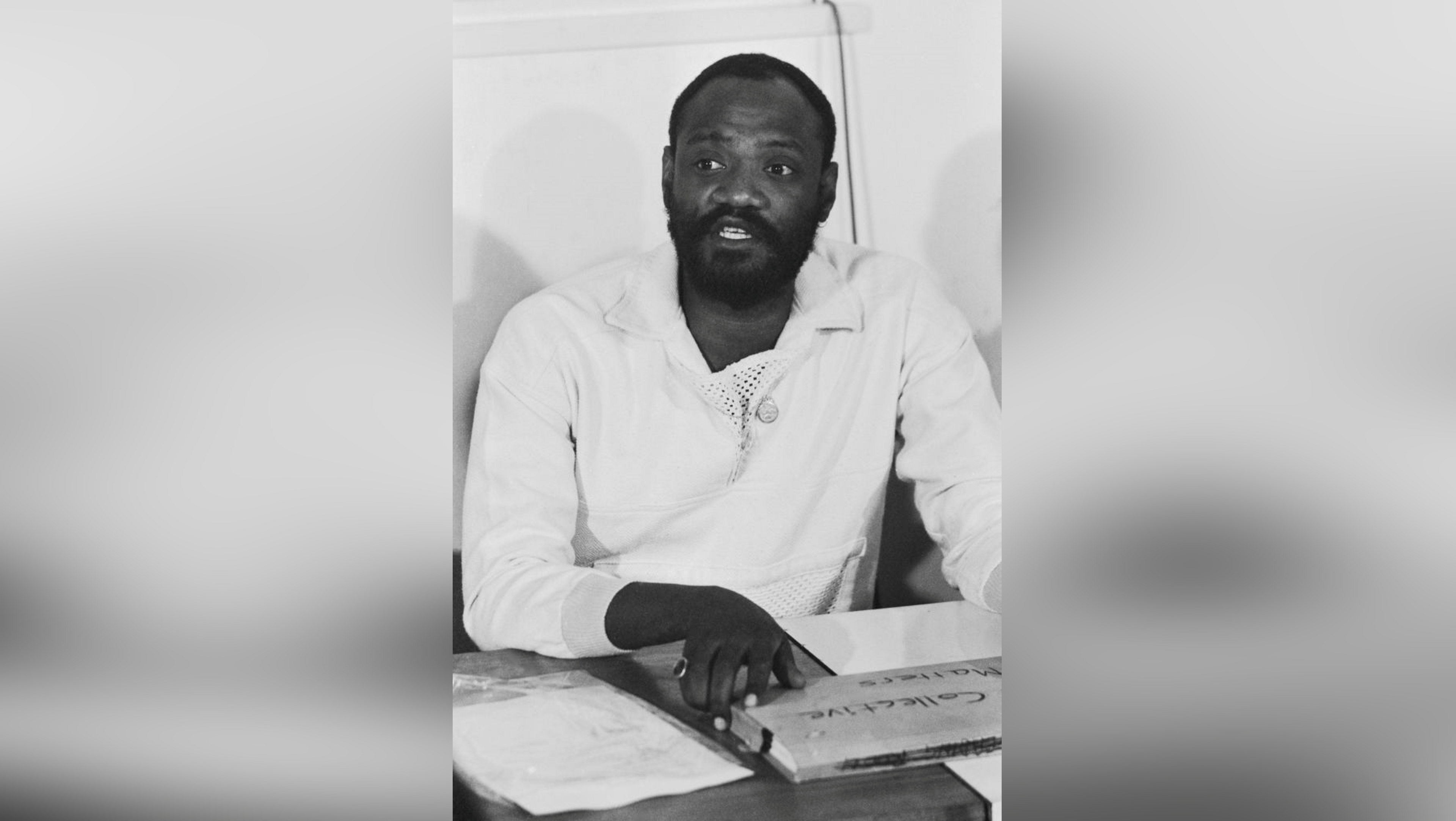 British writer, broadcaster and activist, Darcus Howe at a press conference in his capacity as chairman of the Notting Hill Carnival Development Committee