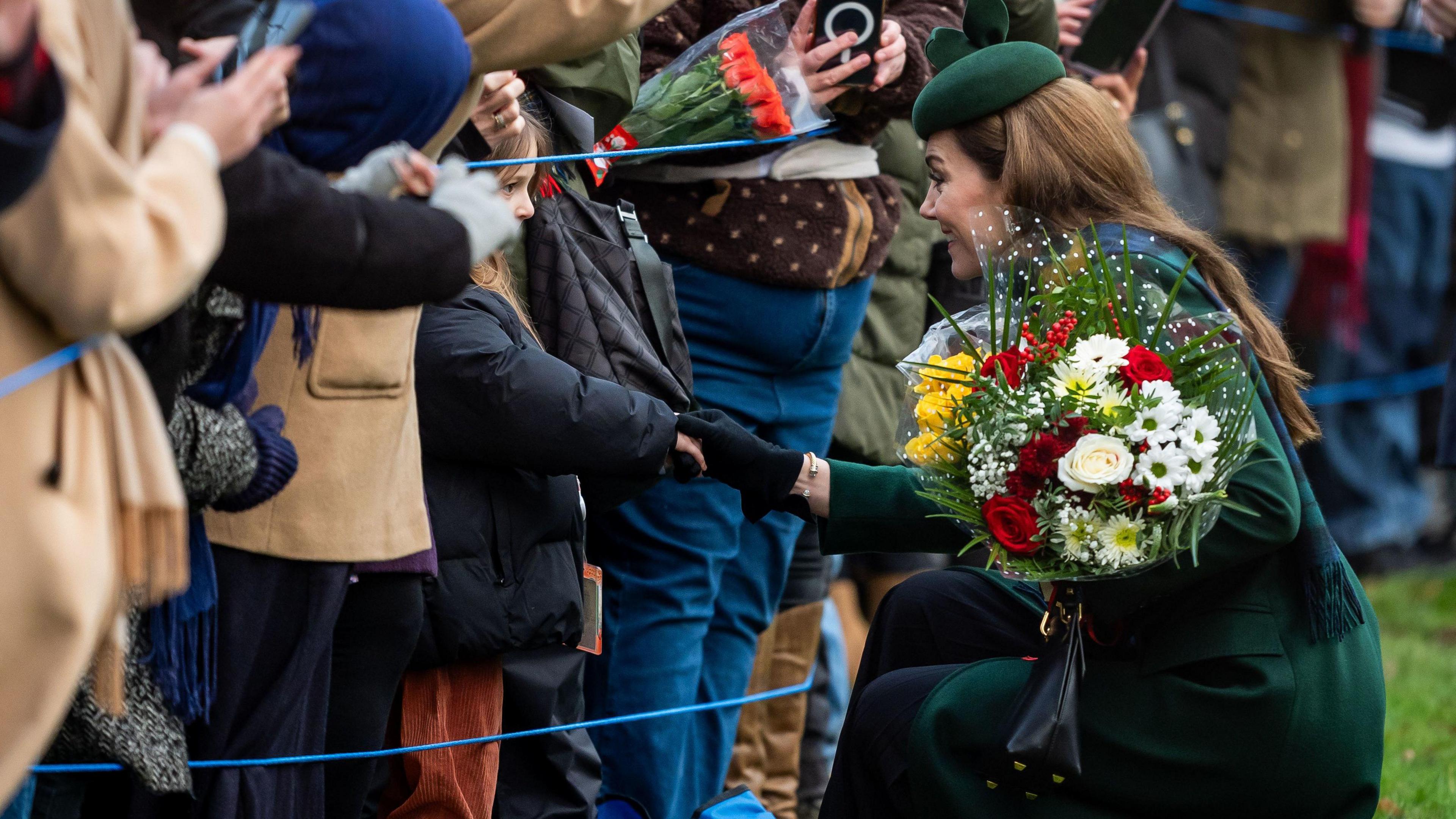 The Princess of Wales following the Christmas Day morning church service at St Mary Magdalene Church in Sandringham