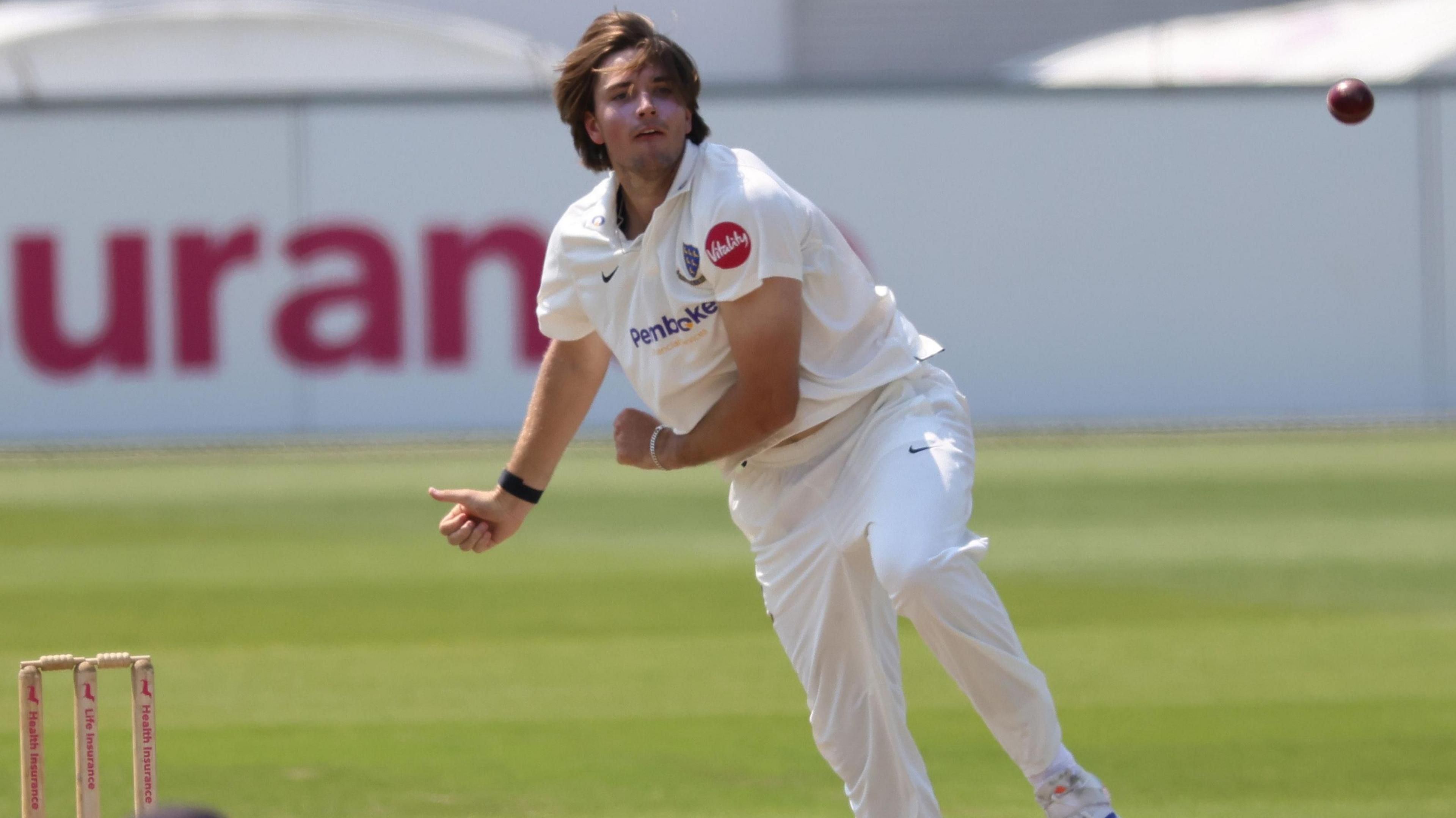 James Coles bowling for Sussex